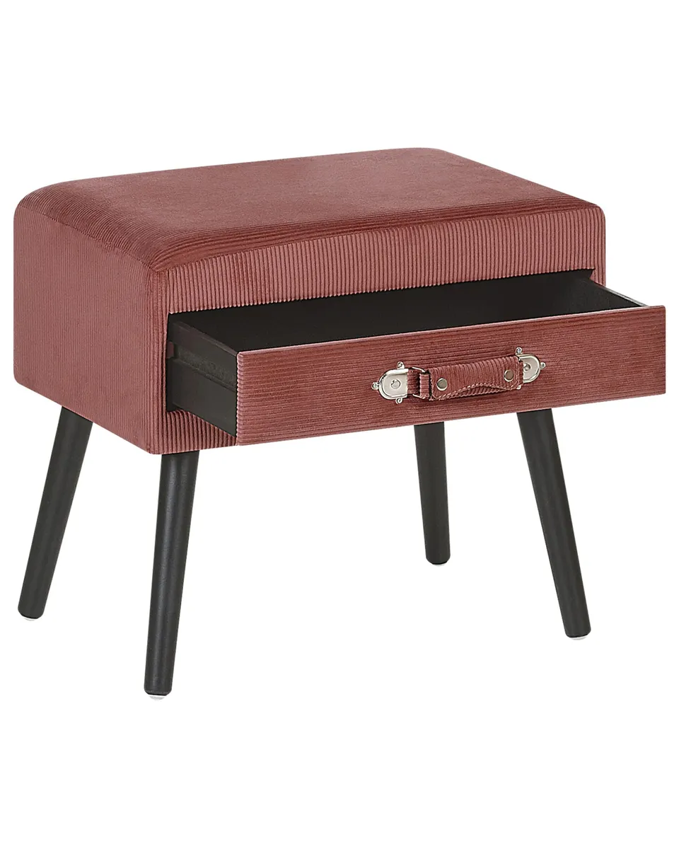 beliani-eurostar-nachttisch-rosa-samt-1-schublade-koffer-optik image 1