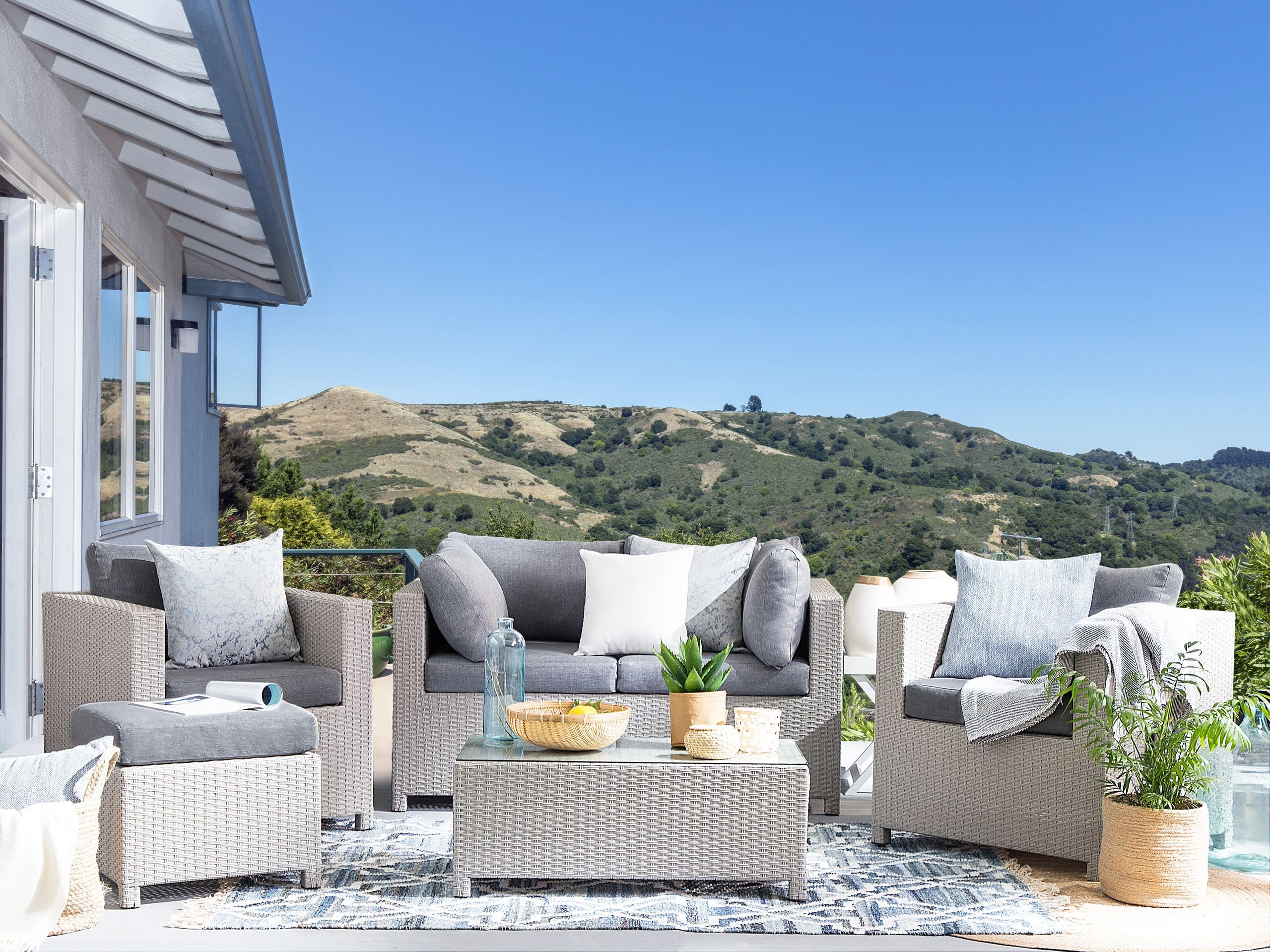 beliani-gartenm-bel-milano-lounge-set-4-sitzer-hellgrau image 2