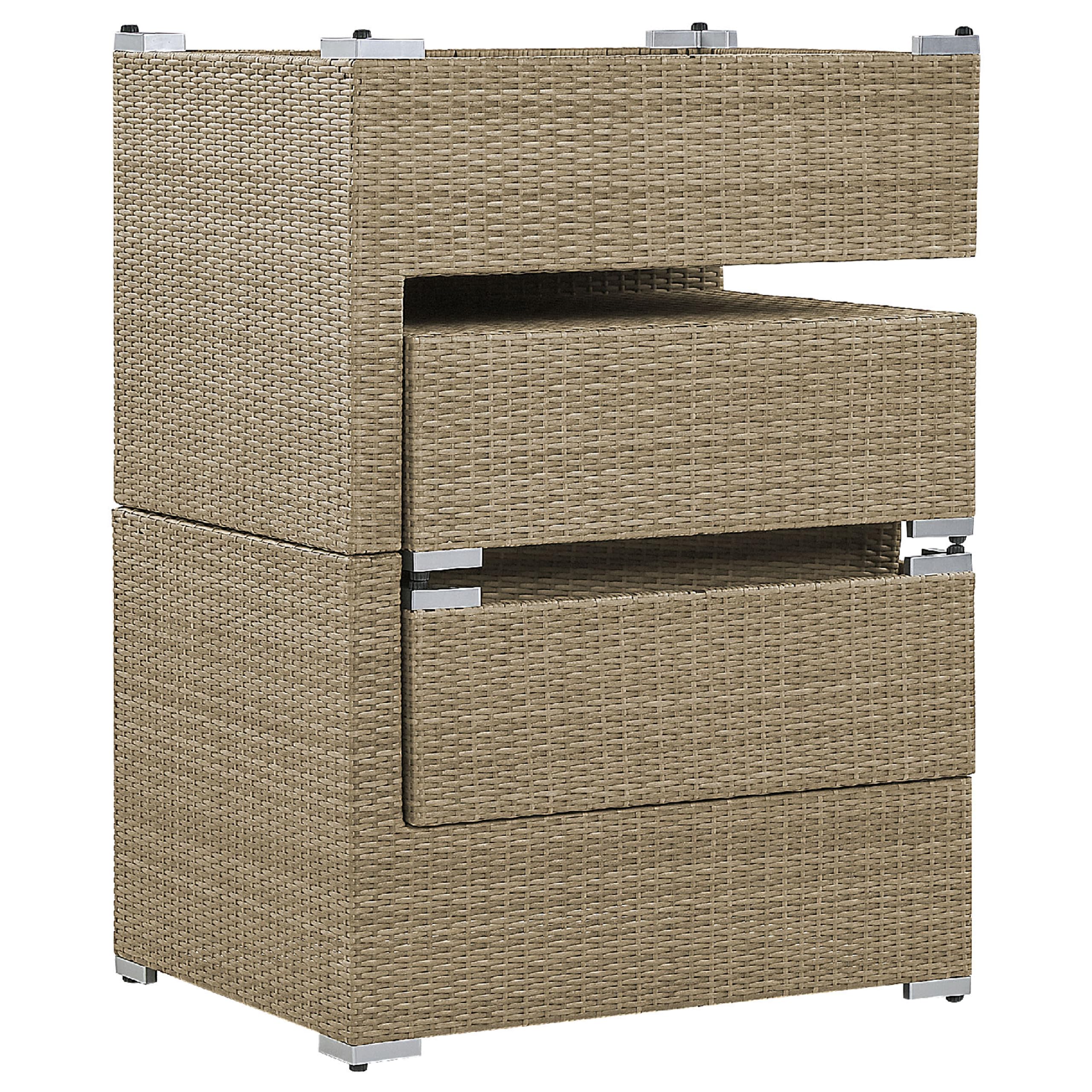 beliani-noto-lounge-set-rattan-hellbraun-lounge-cremewei-ottomanen image 7