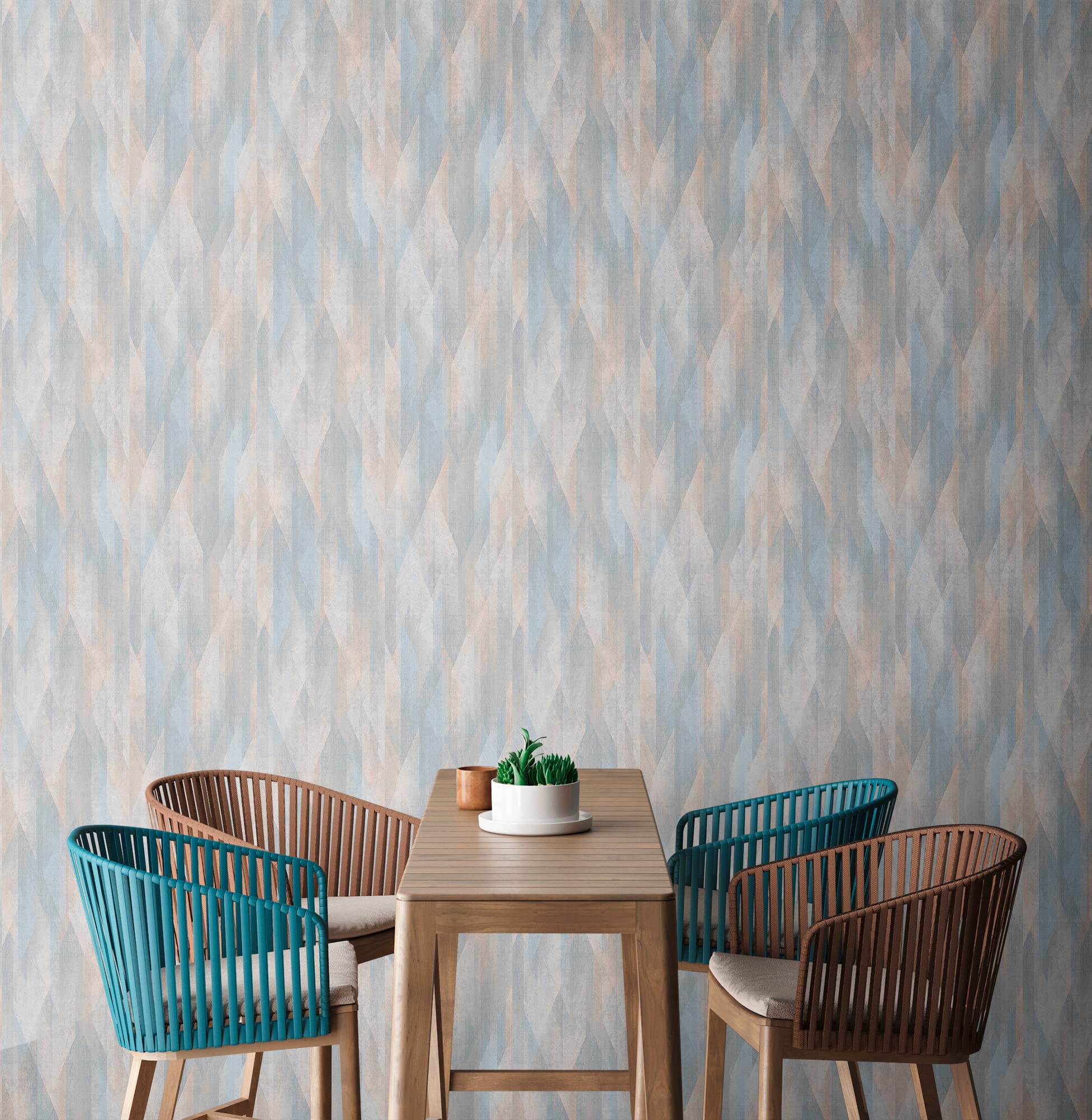 livingwalls-travel-styles-vliestapete-karo-blau-beige-skandinavisch image 3
