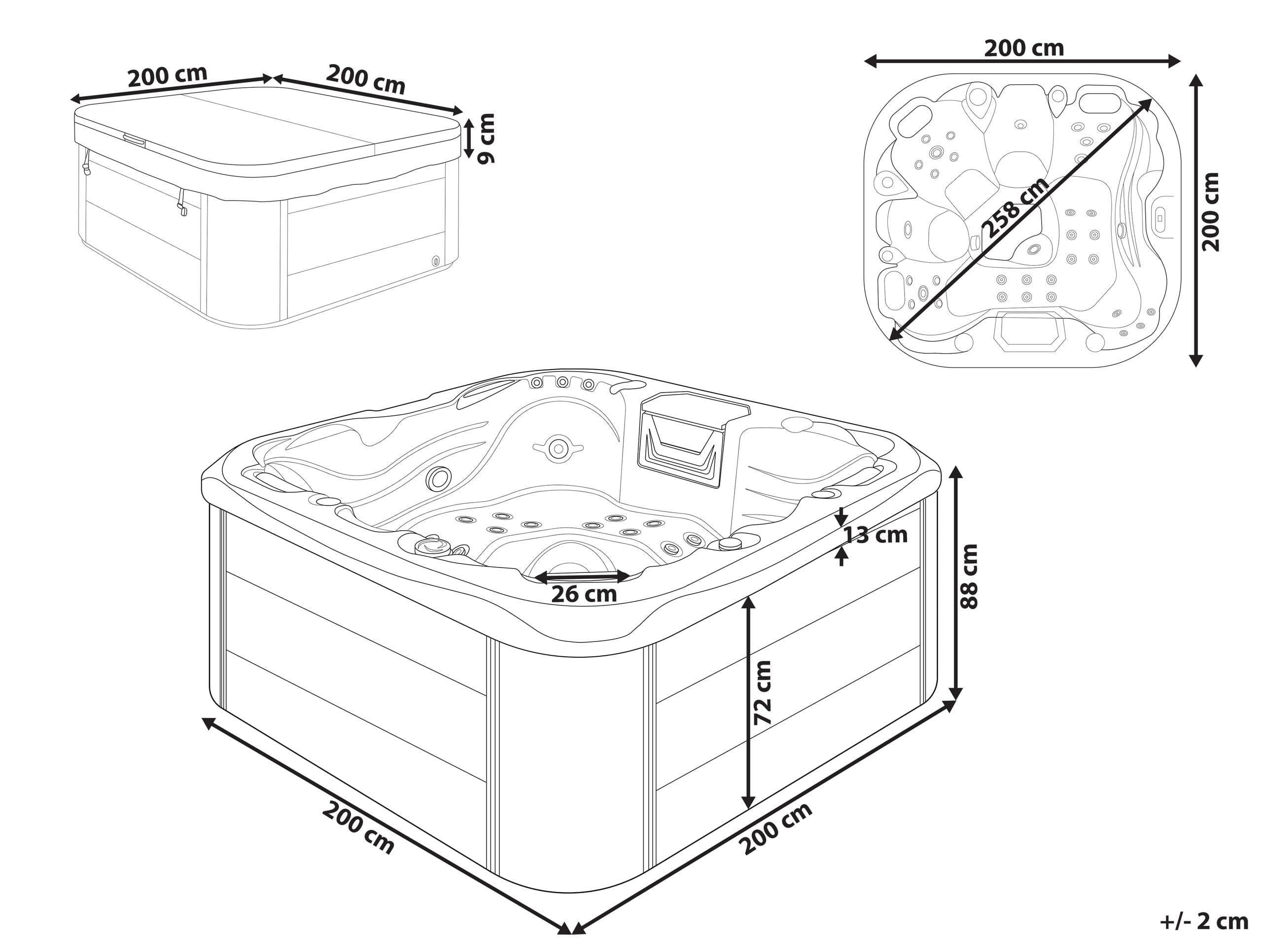beliani-lastarria-whirlpool-200x200-blau-mit-led-und-massage image 3