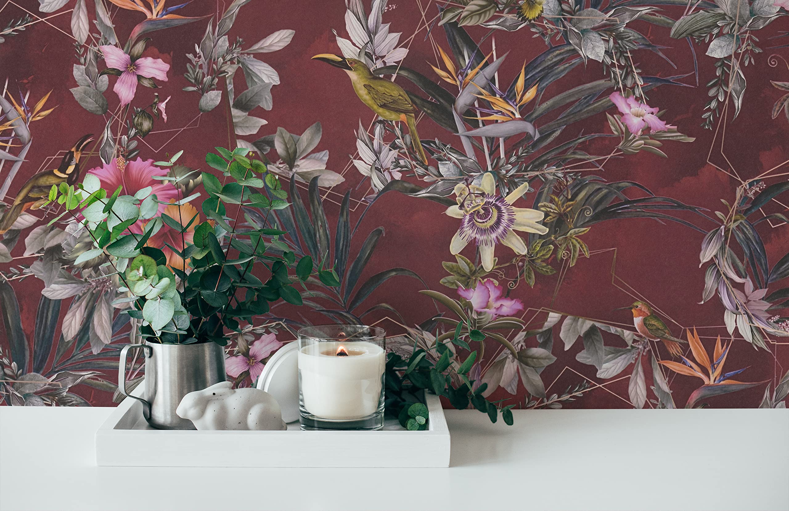 a-s-cr-ation-dream-flowery-381785-vogeltapete-rot-vlies image 4