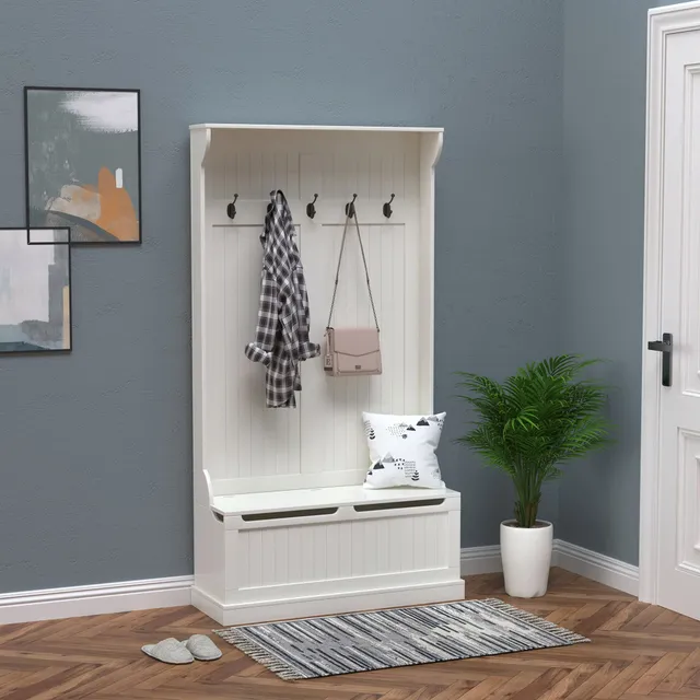 homall-shelf-garderobe-wei-181-cm-mit-sitzbank image 1