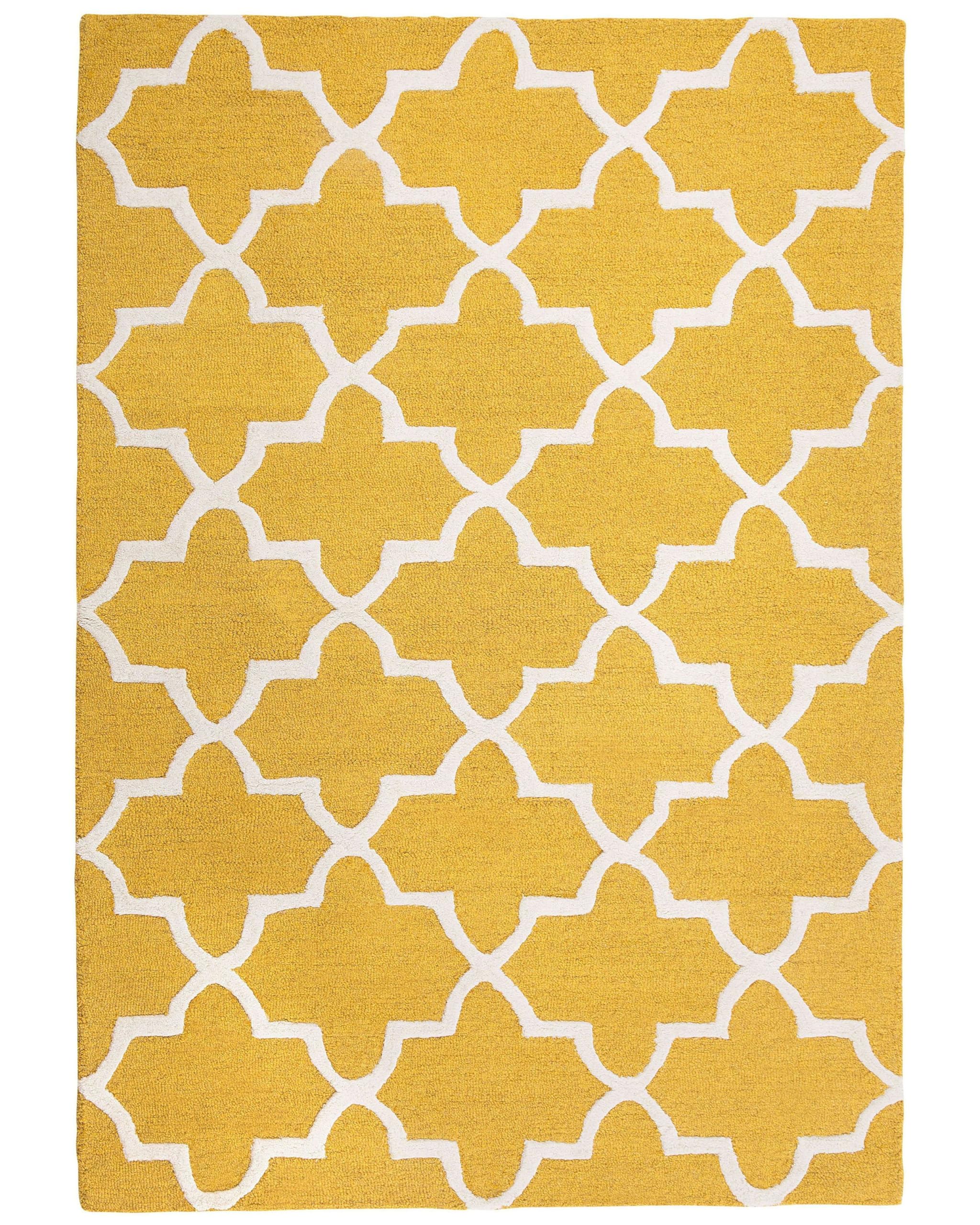 beliani-teppiche-wollteppich-gelb-beige-160x230-cm-kurzflor image 1