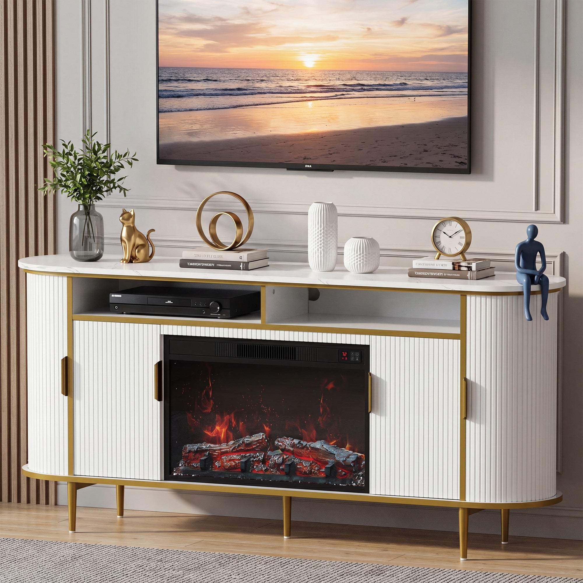 homall-tv-stand-68-lowboard-elektrokamin-wei image 4