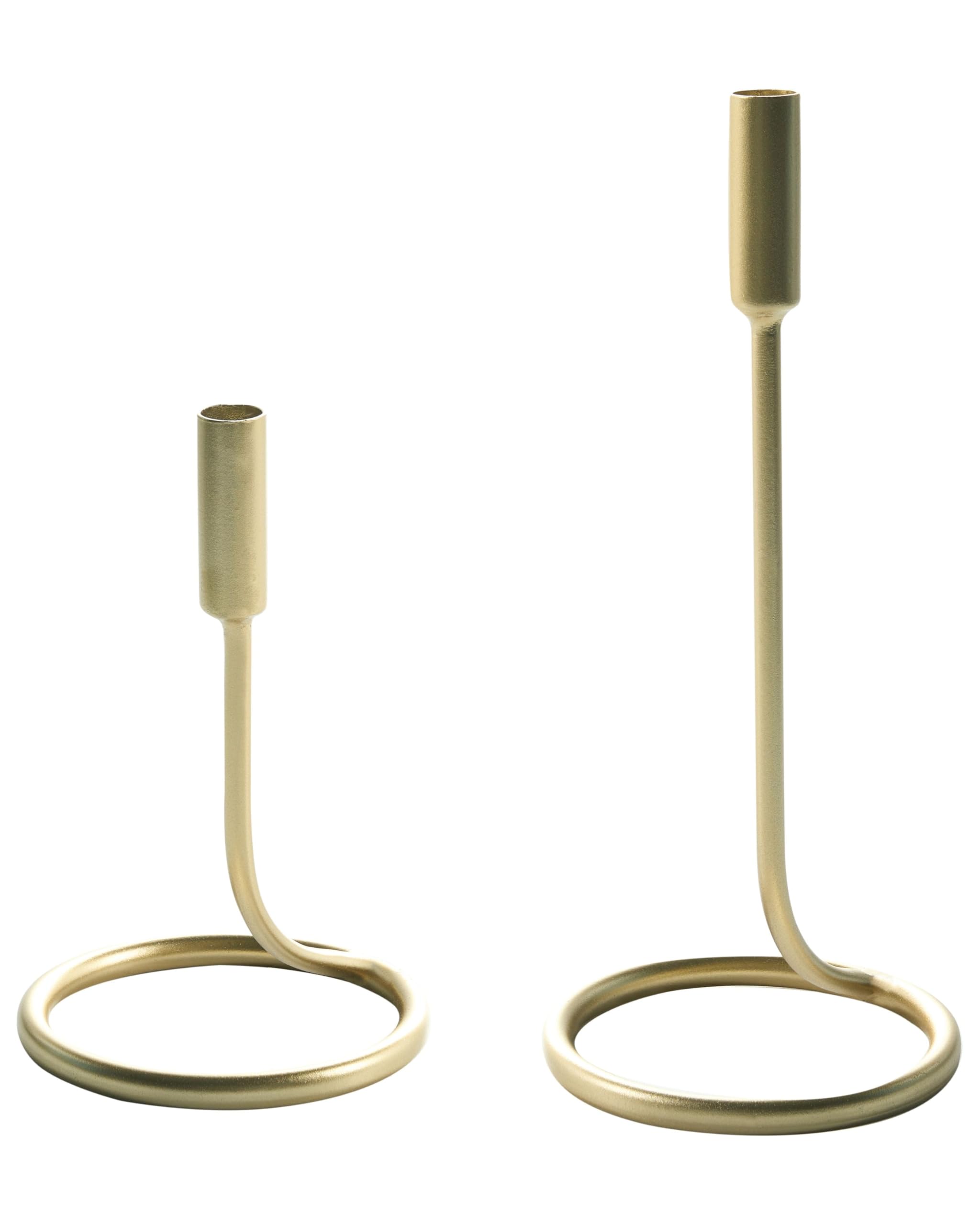 beliani-kerzenhalter-gold-metall-2er-set-19-28-cm-modern image 1
