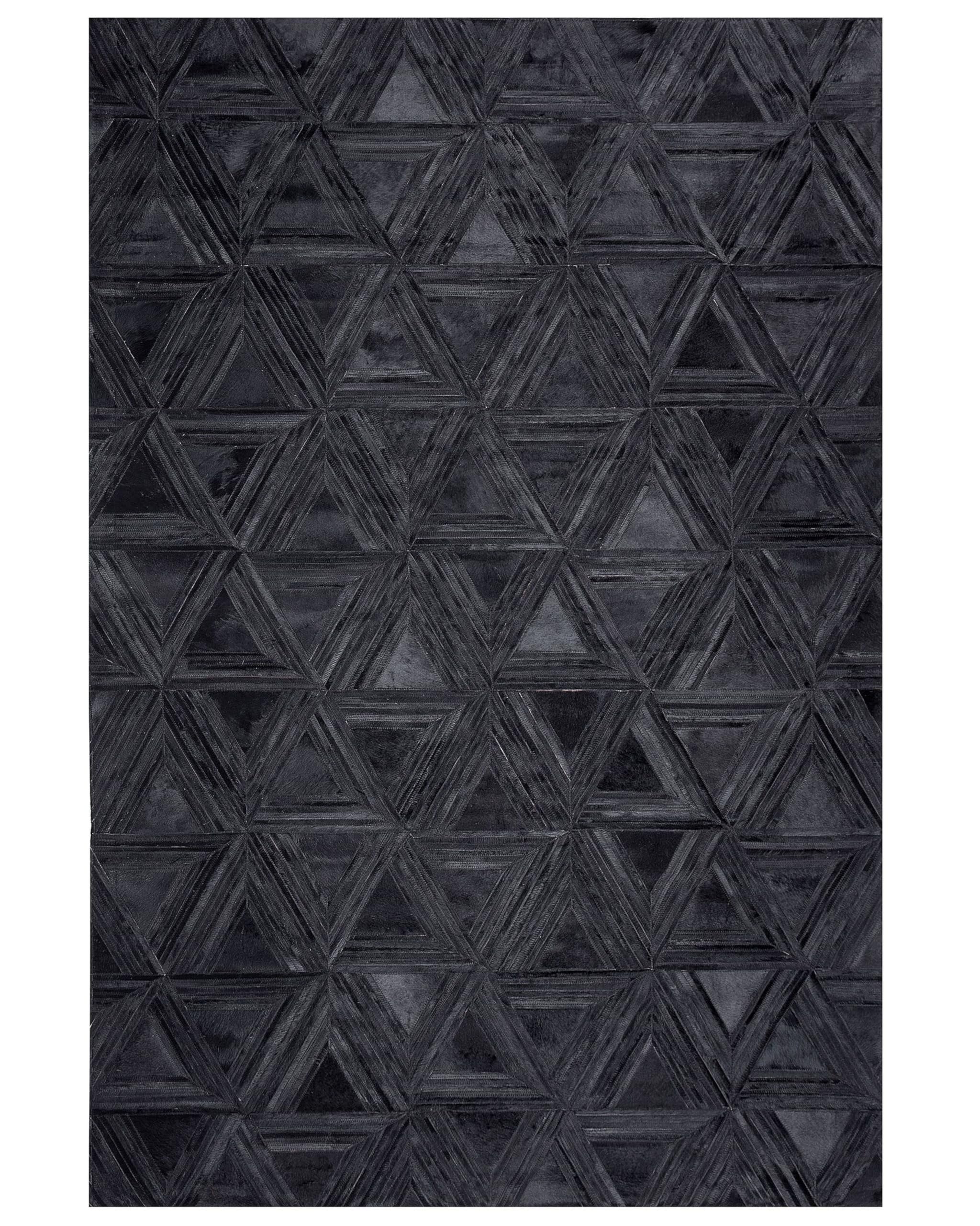 beliani-kasar-teppich-leder-schwarz-140x200-cm image 1