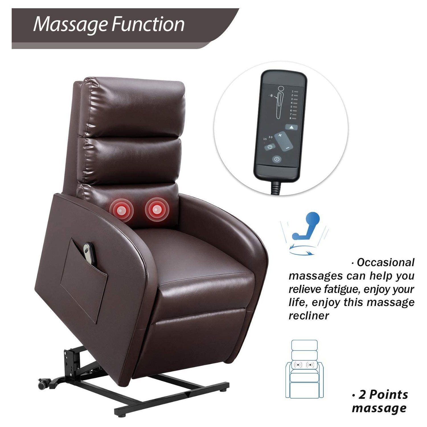 homall-recliner-chair-aufstehsessel-braun-leder-elektrisch image 2