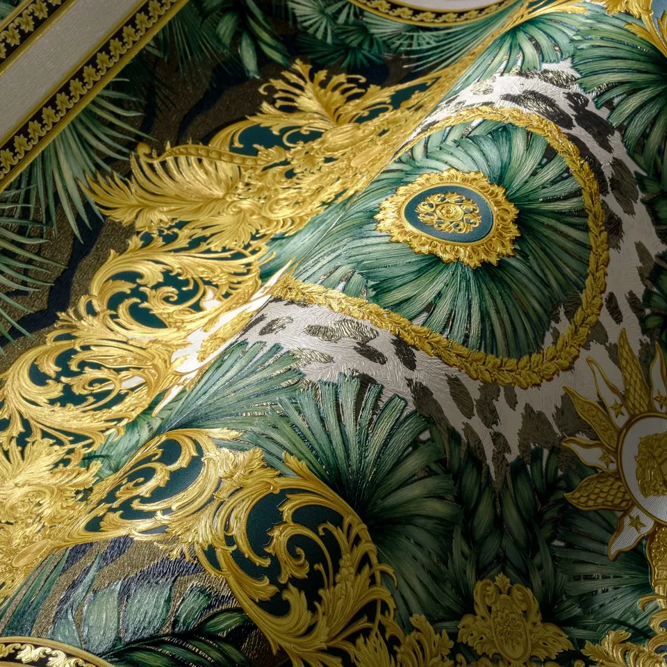 a-s-cr-ation-versace-wallpaper-387034-vliestapete-gr-n-gold image 1