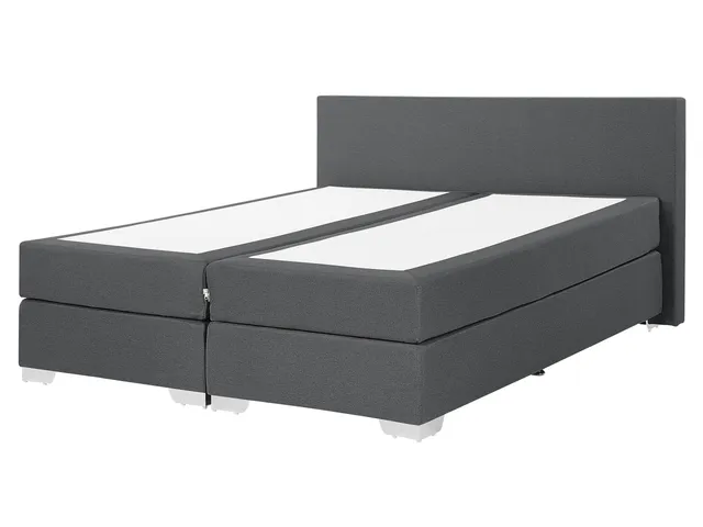 beliani-betten-boxspringbett-160x200-cm-dunkelgrau-polyester image 1