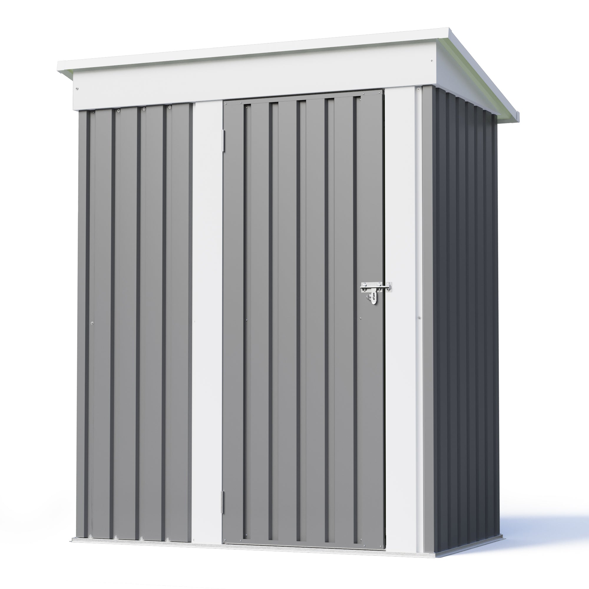 homall-metal-shed-ger-tehaus-metall-grau-abschlie-bar image 2