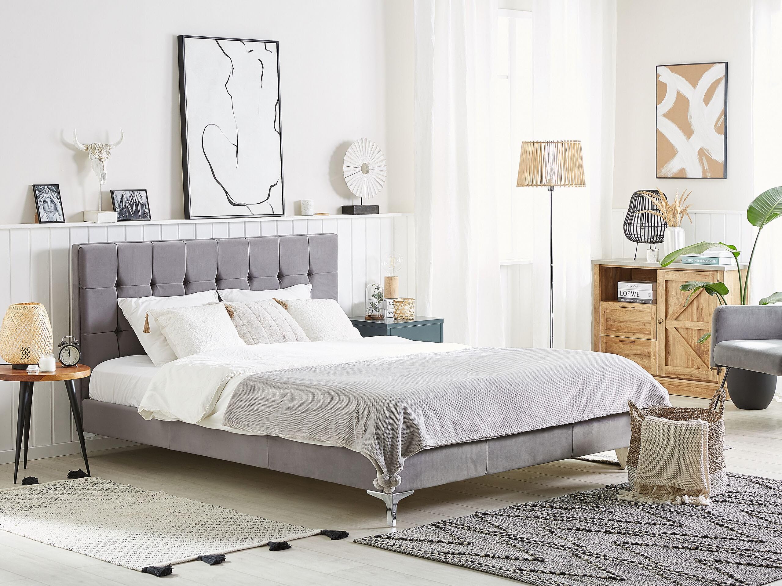beliani-ambert-doppelbett-samt-grau-180x200-cm image 2