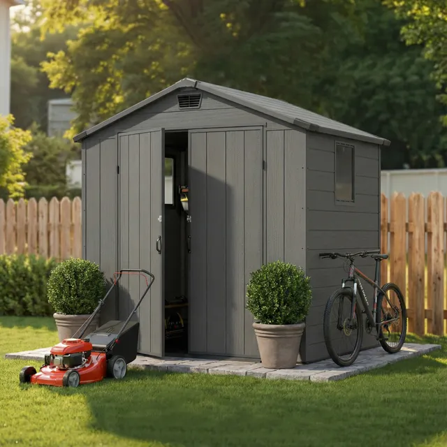 homall-metal-shed-ger-teschuppen-6x4ft-dunkelgrau image 1
