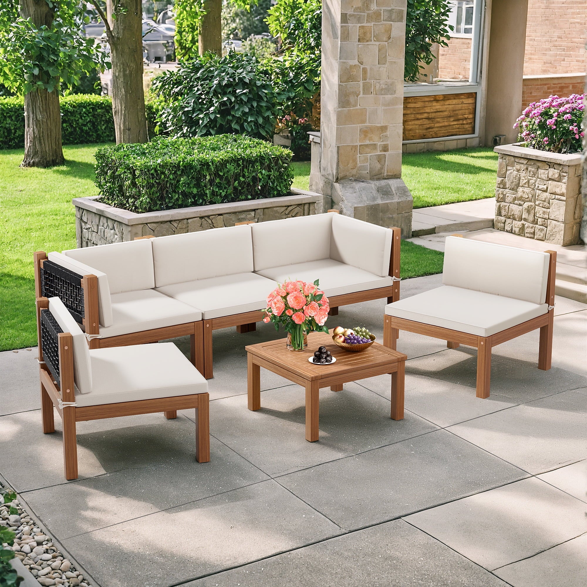 homall-patio-furniture-gartenm-bel-set-6-teilig-akazie-wei image 4