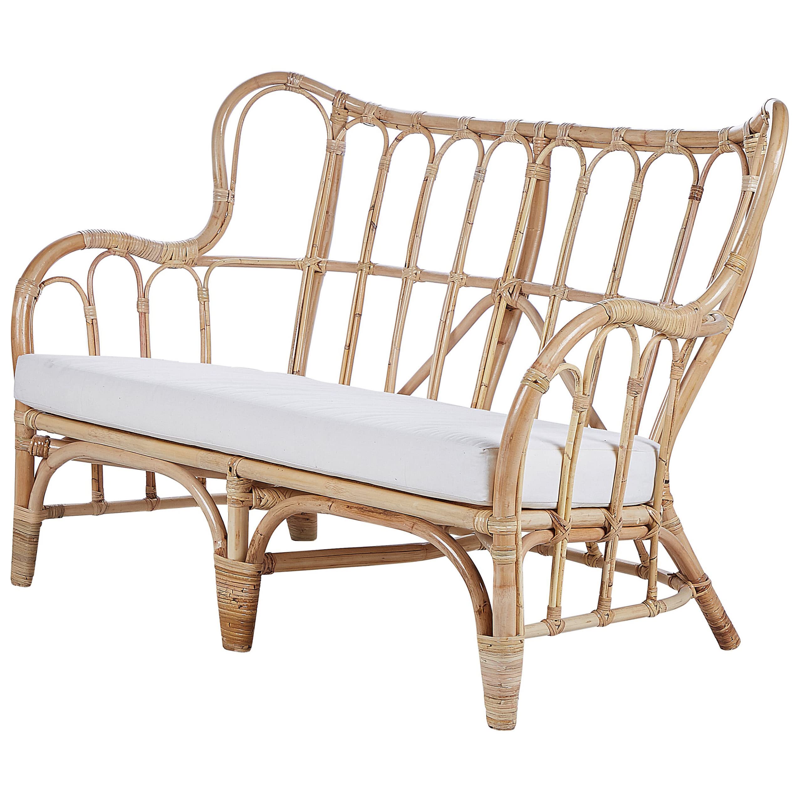 beliani-brindisi-lounge-set-rattan-beige-sofa-sessel-tisch-4-sitzer image 5