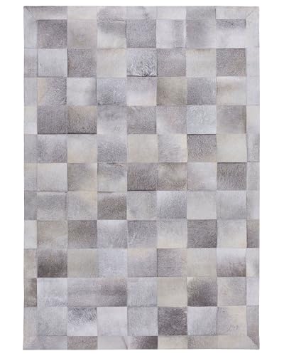 beliani-alacam-echtleder-teppich-140x200-cm-hellgrau image 8