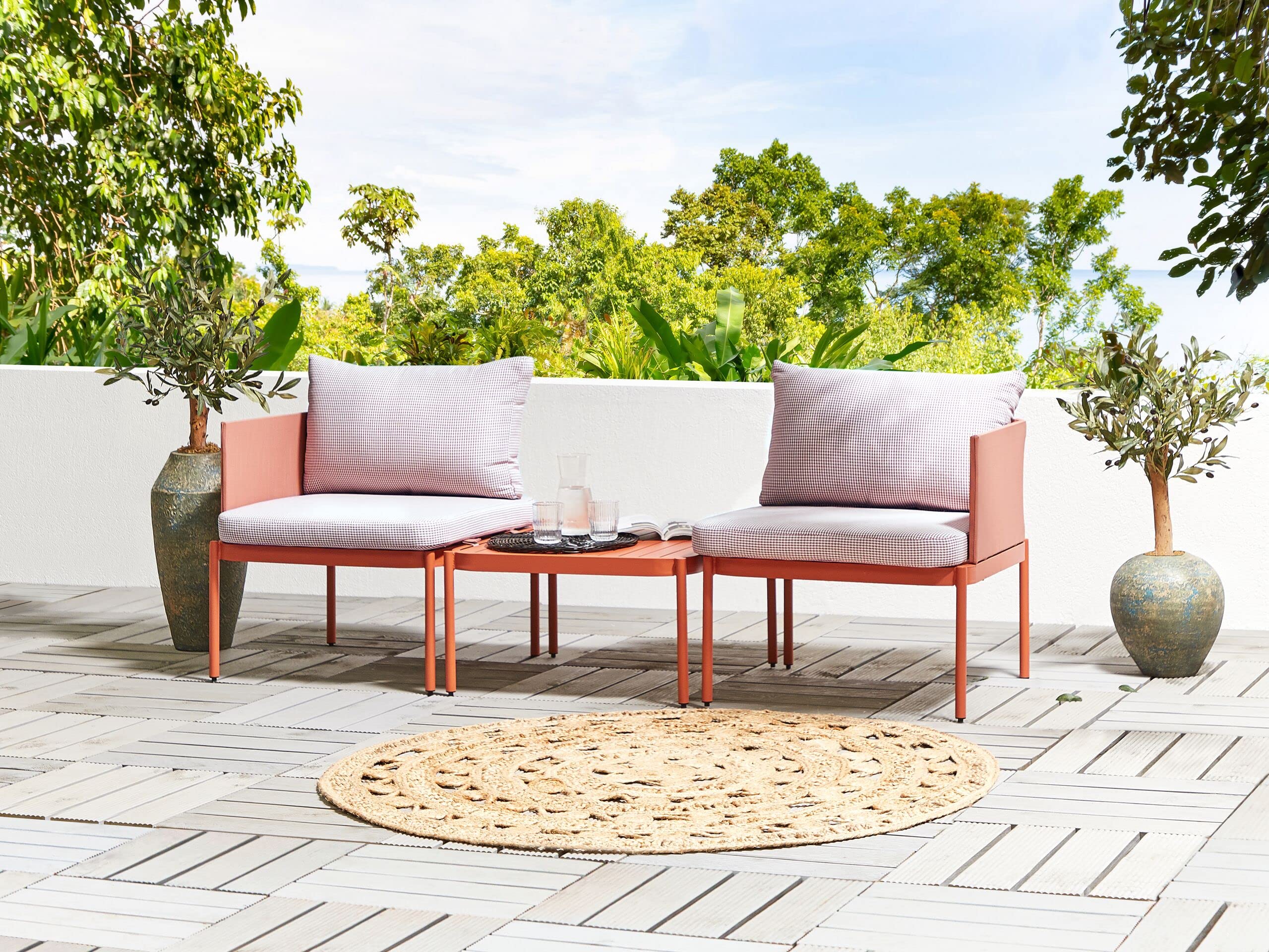 beliani-terracina-lounge-set-orange-aluminium-2-sitzer-couchtisch image 2