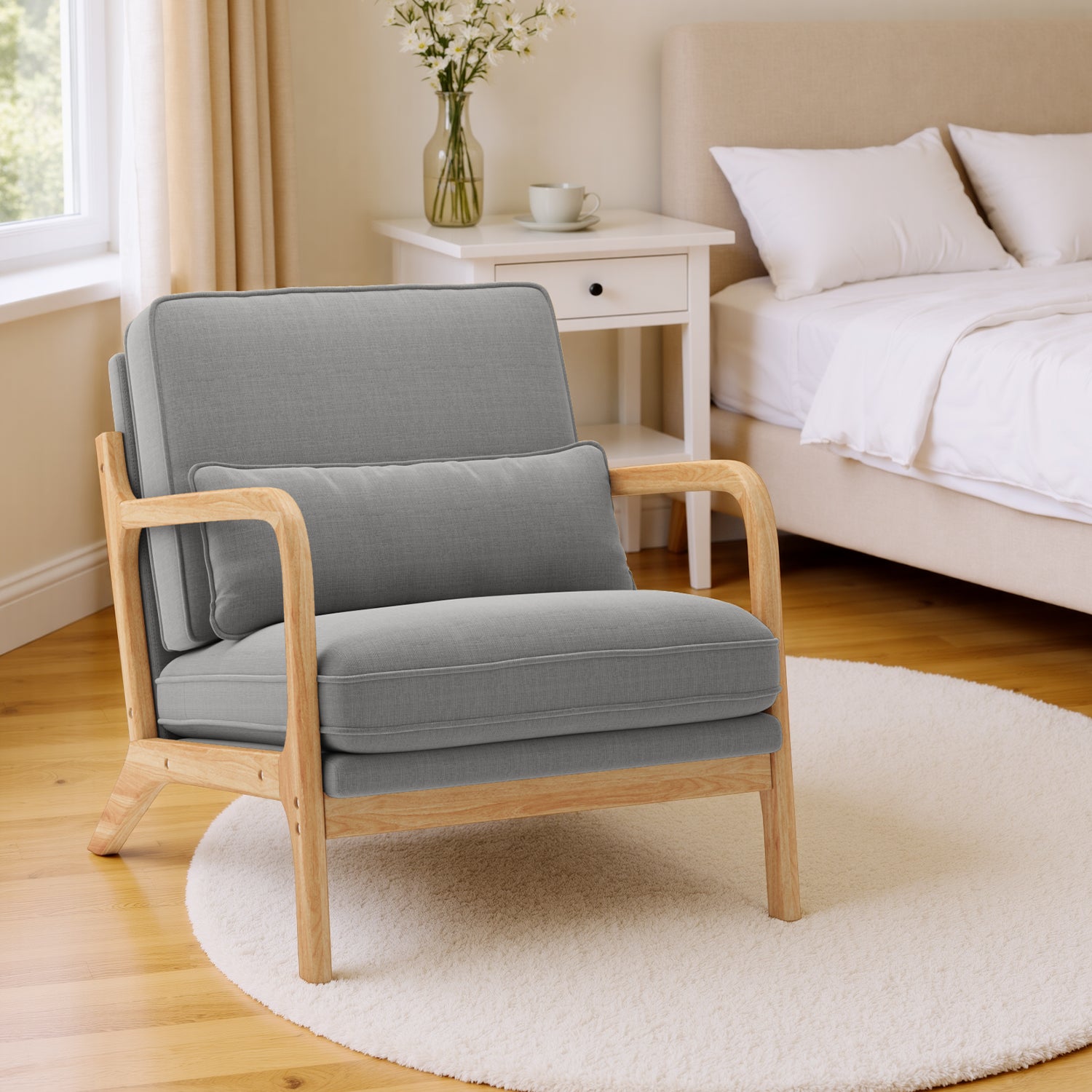 bealife-ar16-loungesessel-grau-holz-leinen-verstellbar image 2