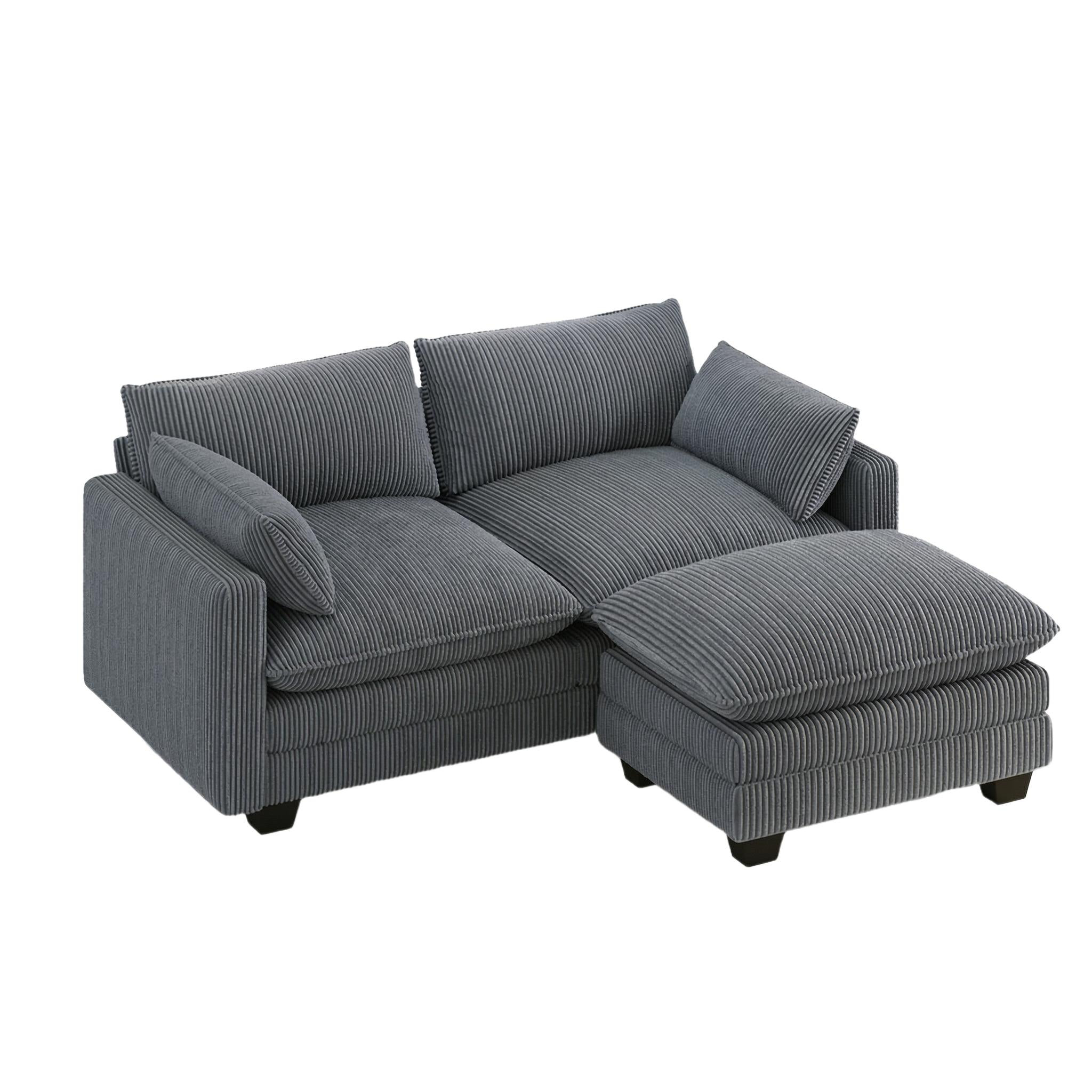 bealife-ar88-sofa-2-sitzer-beige-168cm-cord-mit-ottomane image 3