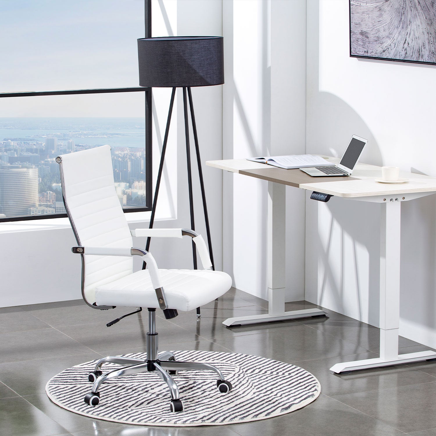 homall-office-leather-chair-b-rostuhl-kunstleder-schwarz image 3