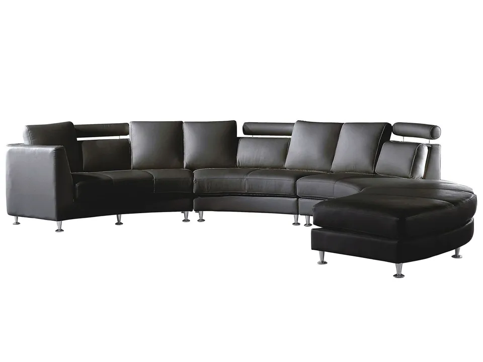beliani-sofas-rotunde-halbkreis-sofa-schwarz-echtleder image 1