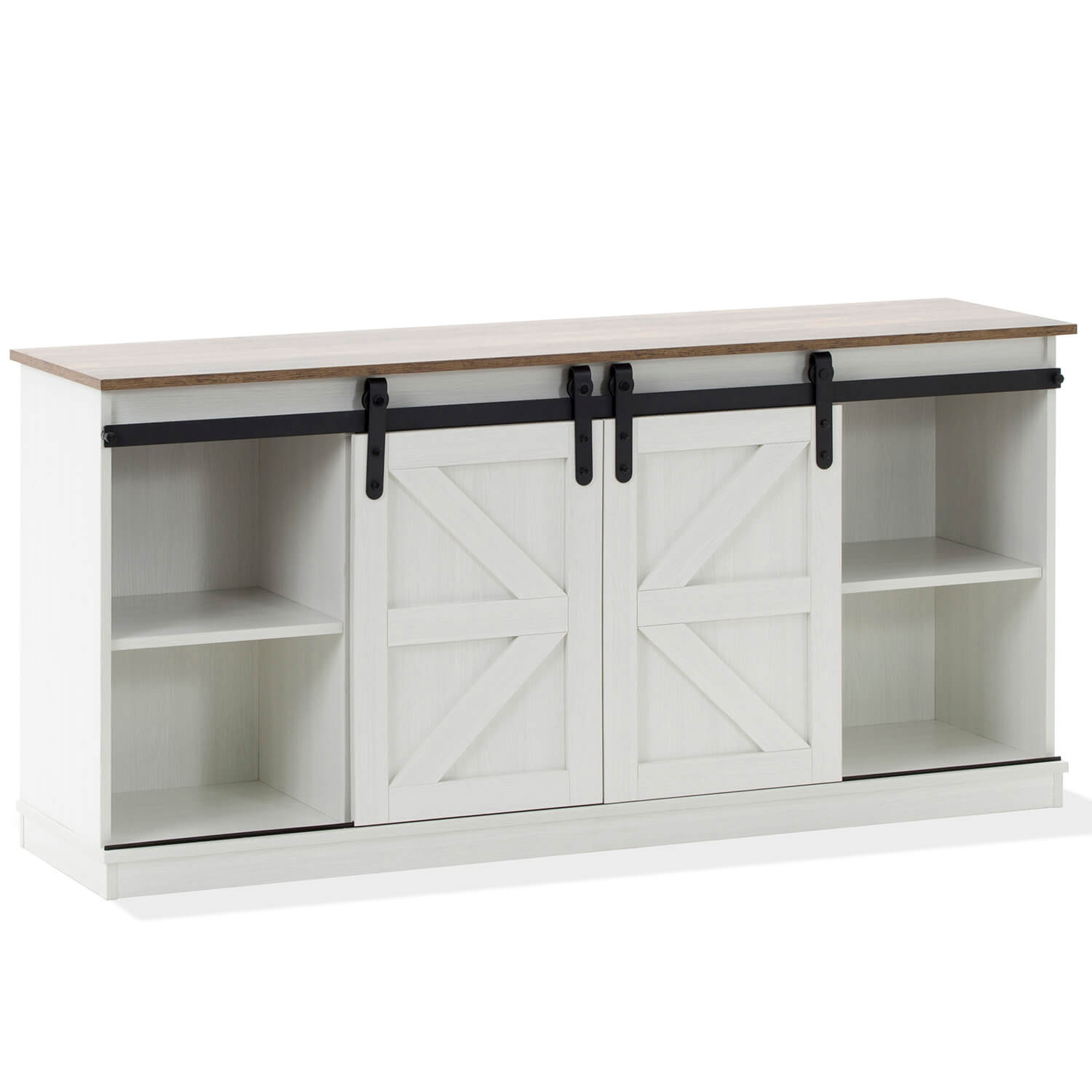 homall-tv-stand-schrank-eiche-farmhouse-f-r-65-zoll-mit-t-ren image 1