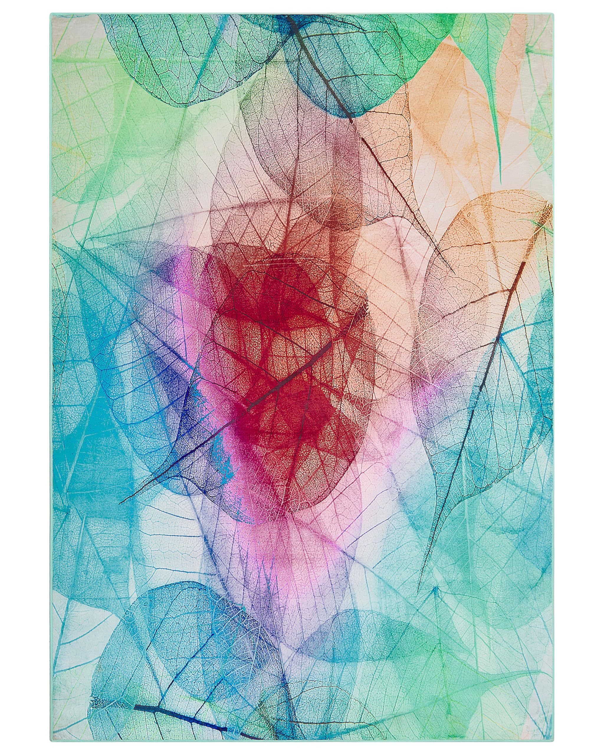 beliani-antakya-teppich-160x230-cm-bunt-pflanzenmuster-rutschfest image 1