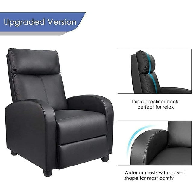 homall-recliner-chair-relaxsessel-kunstleder-schwarz image 2