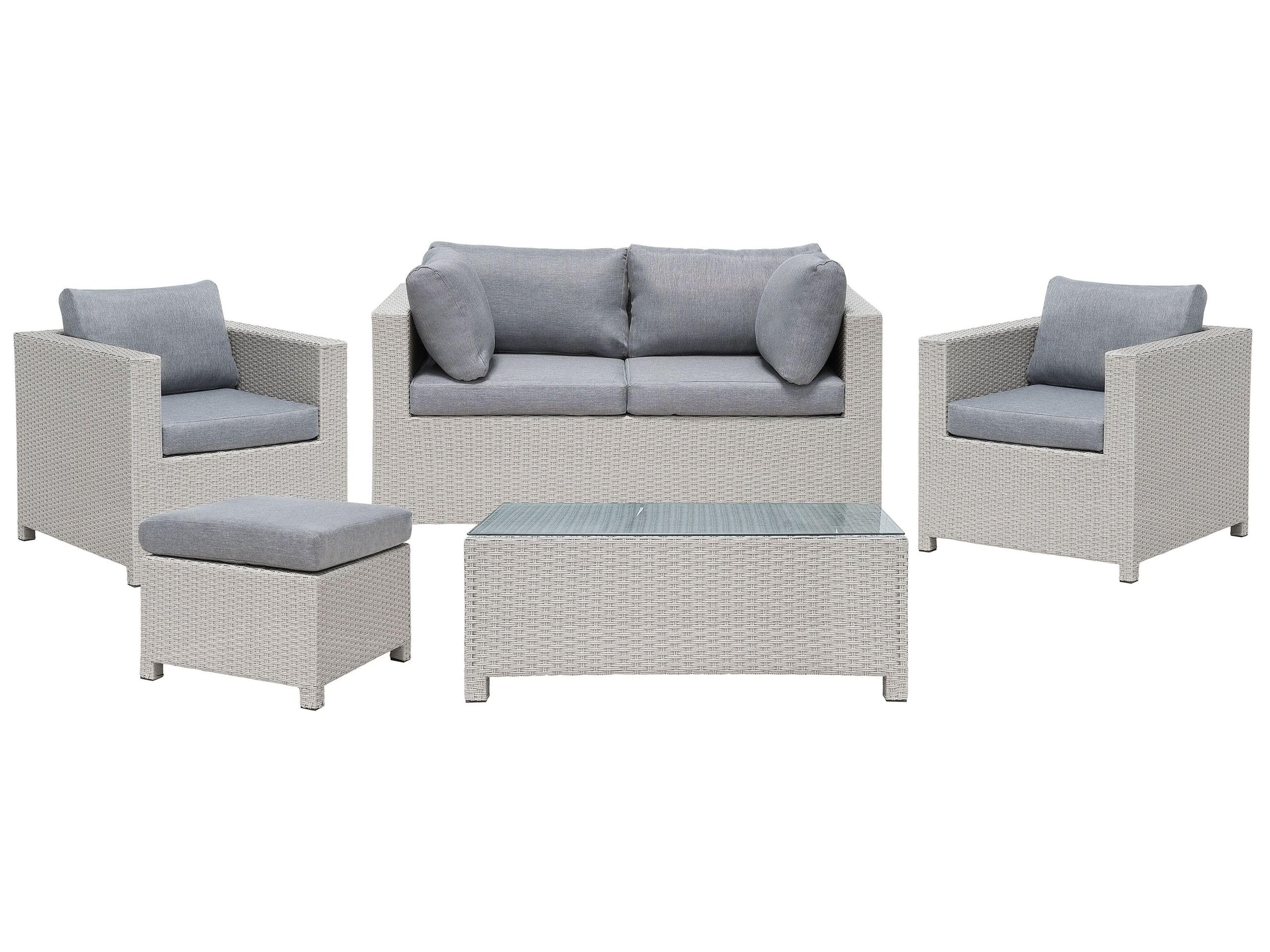 beliani-gartenm-bel-milano-lounge-set-4-sitzer-hellgrau image 1