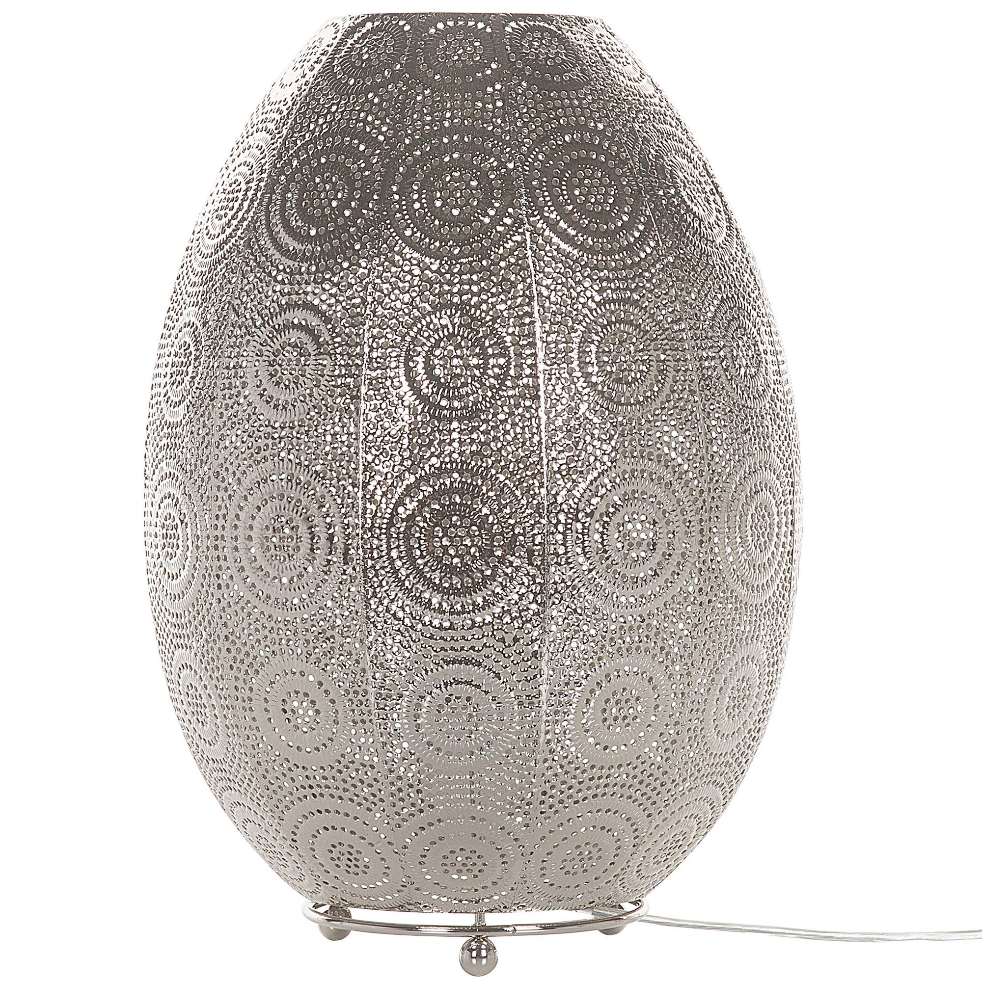 beliani-maringa-tischleuchte-silber-rund-marokkanisch image 3