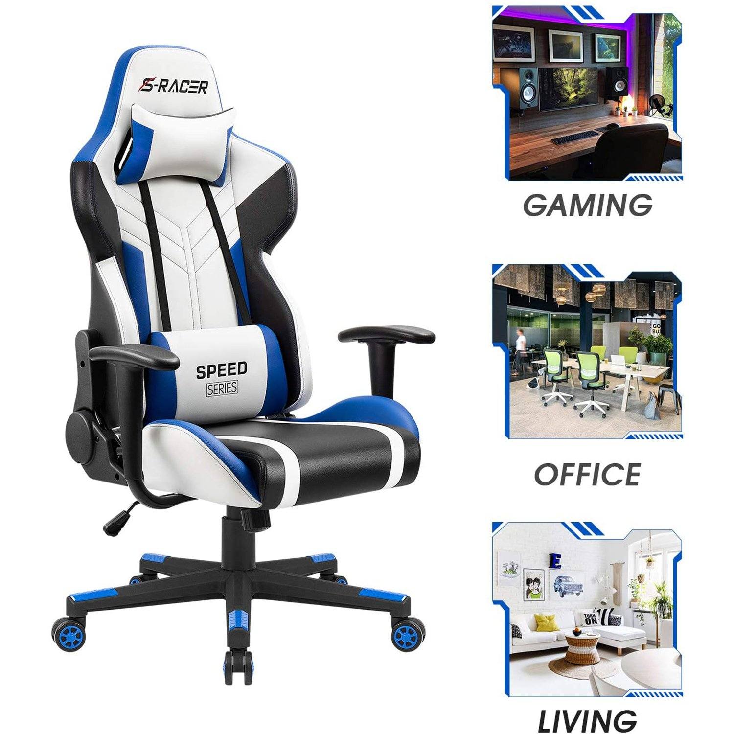 homall-gaming-chair-s-racer-gamer-stuhl-blau-kunstleder image 6