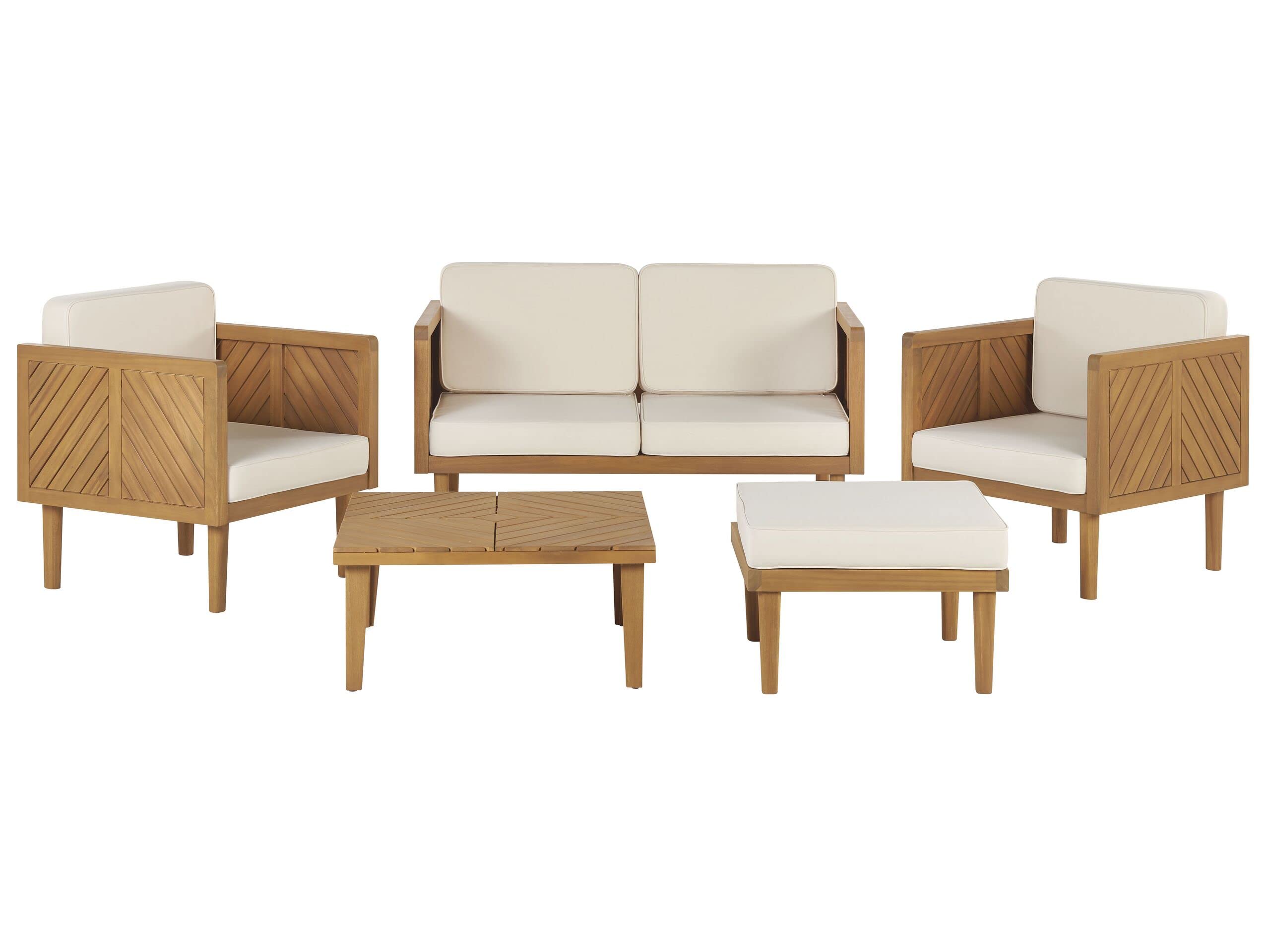 beliani-baratti-lounge-set-5-tlg-akazie-beige-4-sitzer image 1