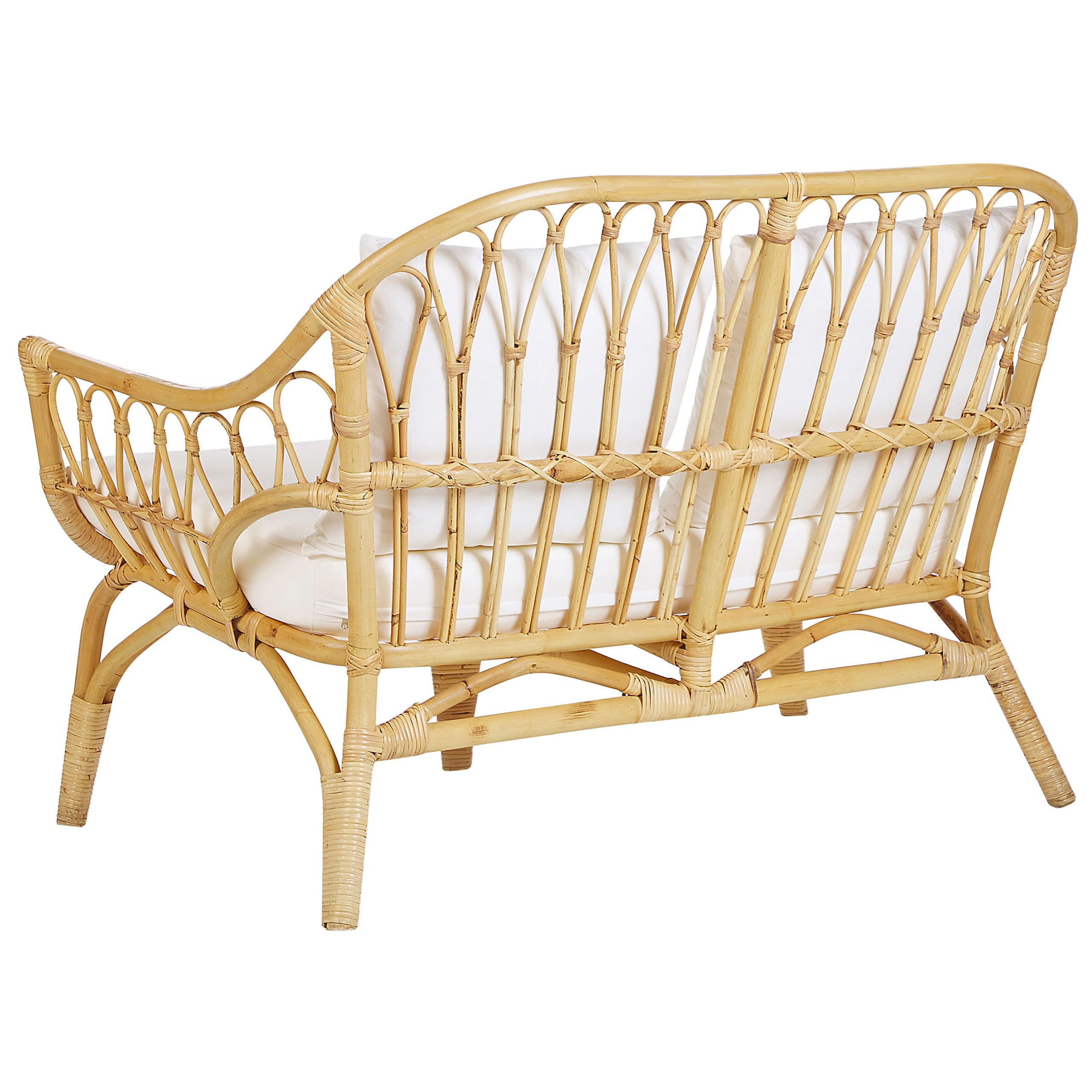 beliani-sibari-lounge-set-rattan-natur-4-sitzer-auflagen-wei image 6