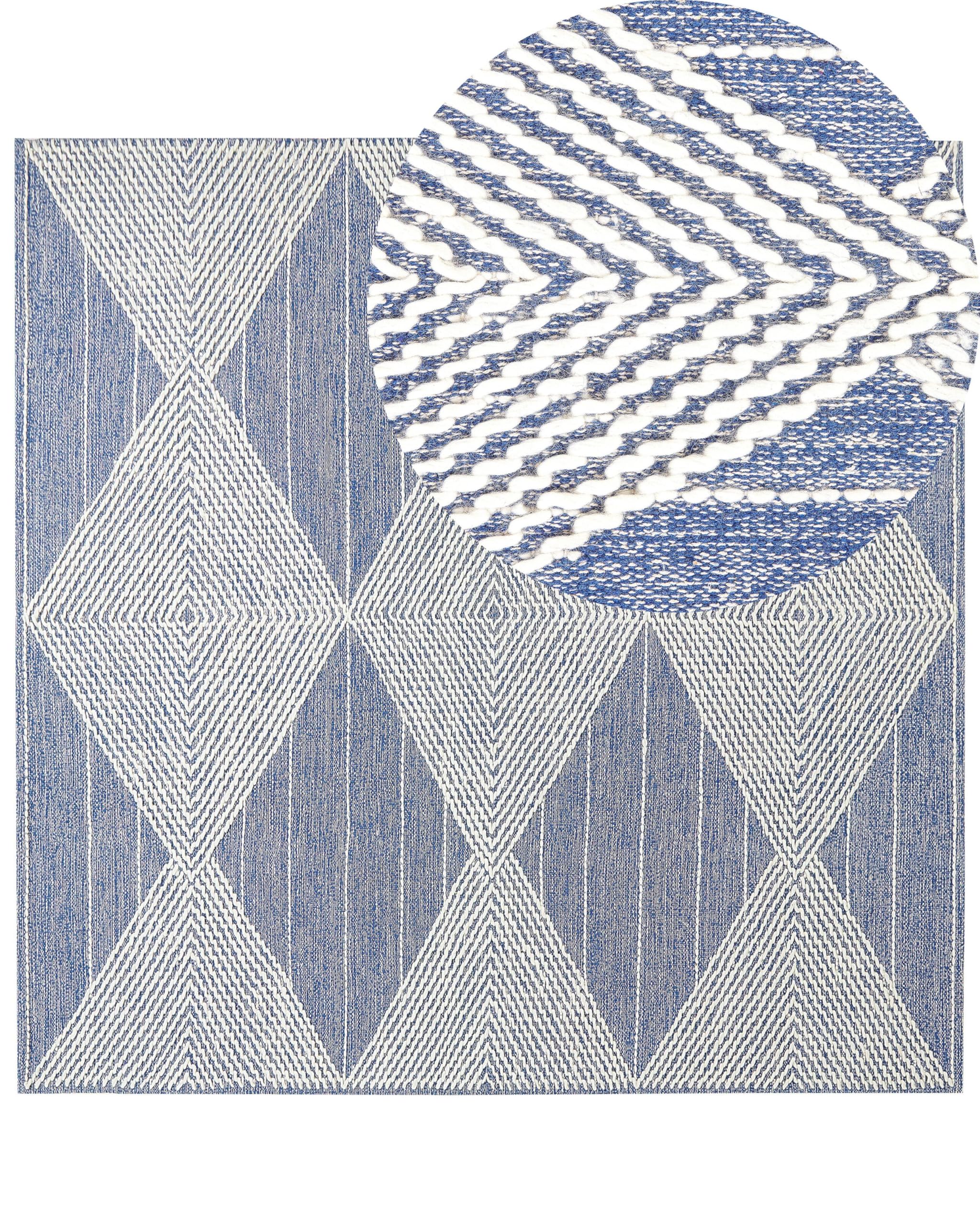 beliani-datca-teppich-wolle-beige-blau-200x200-cm image 1