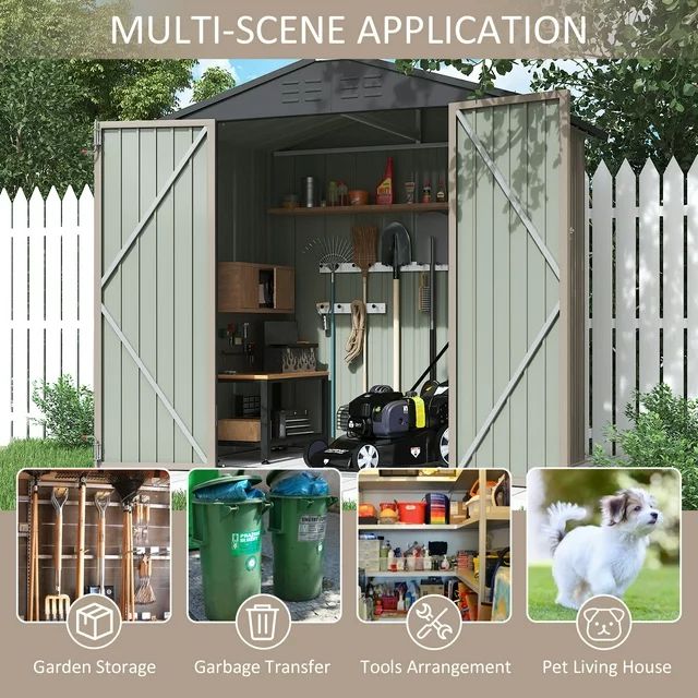 homall-metal-shed-ger-tehaus-metall-braun-6x8 image 5