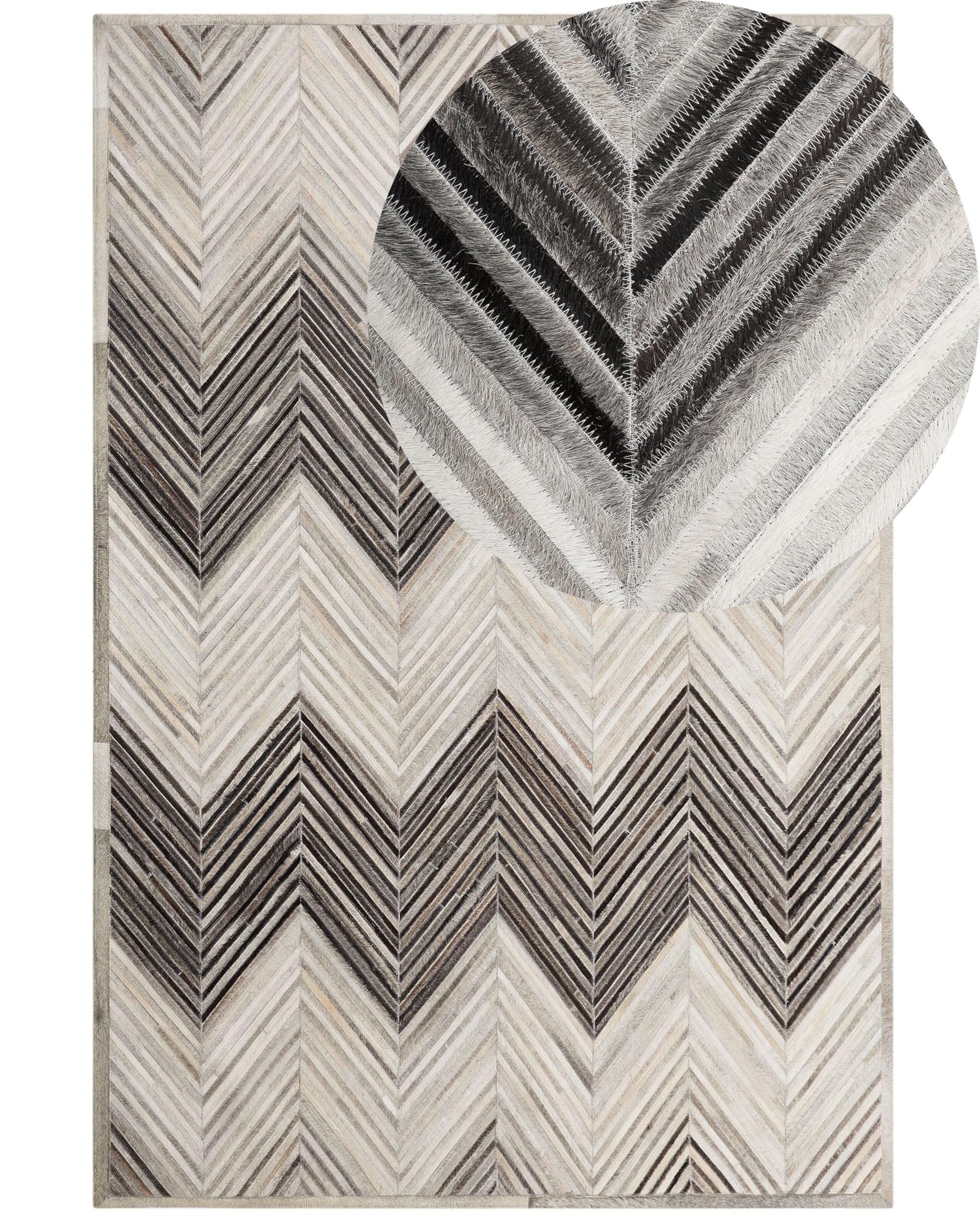 beliani-aytepe-teppich-140-x-200-cm-grau-echtleder image 1