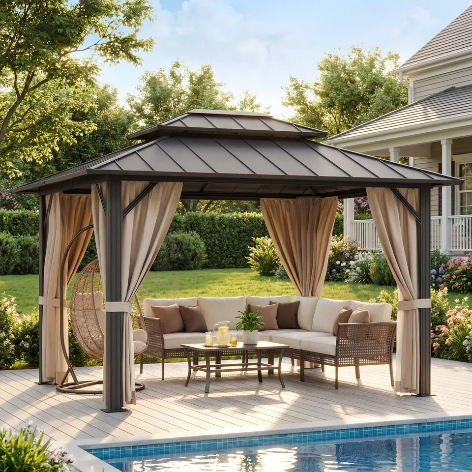 homall-patio-furniture-gartenpavillon-alu-3x3-6m-doppeldach image 1