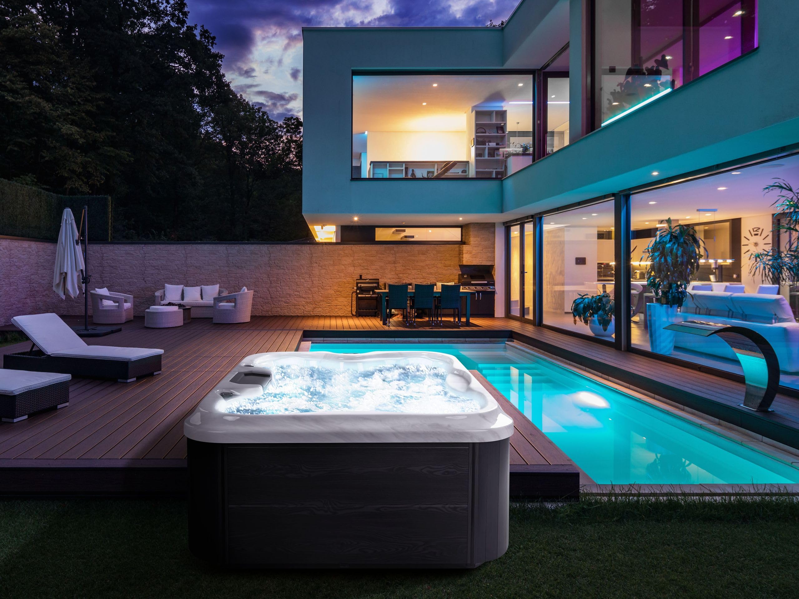 beliani-arcelia-whirlpool-outdoor-wei-4-personen-mit-led image 2