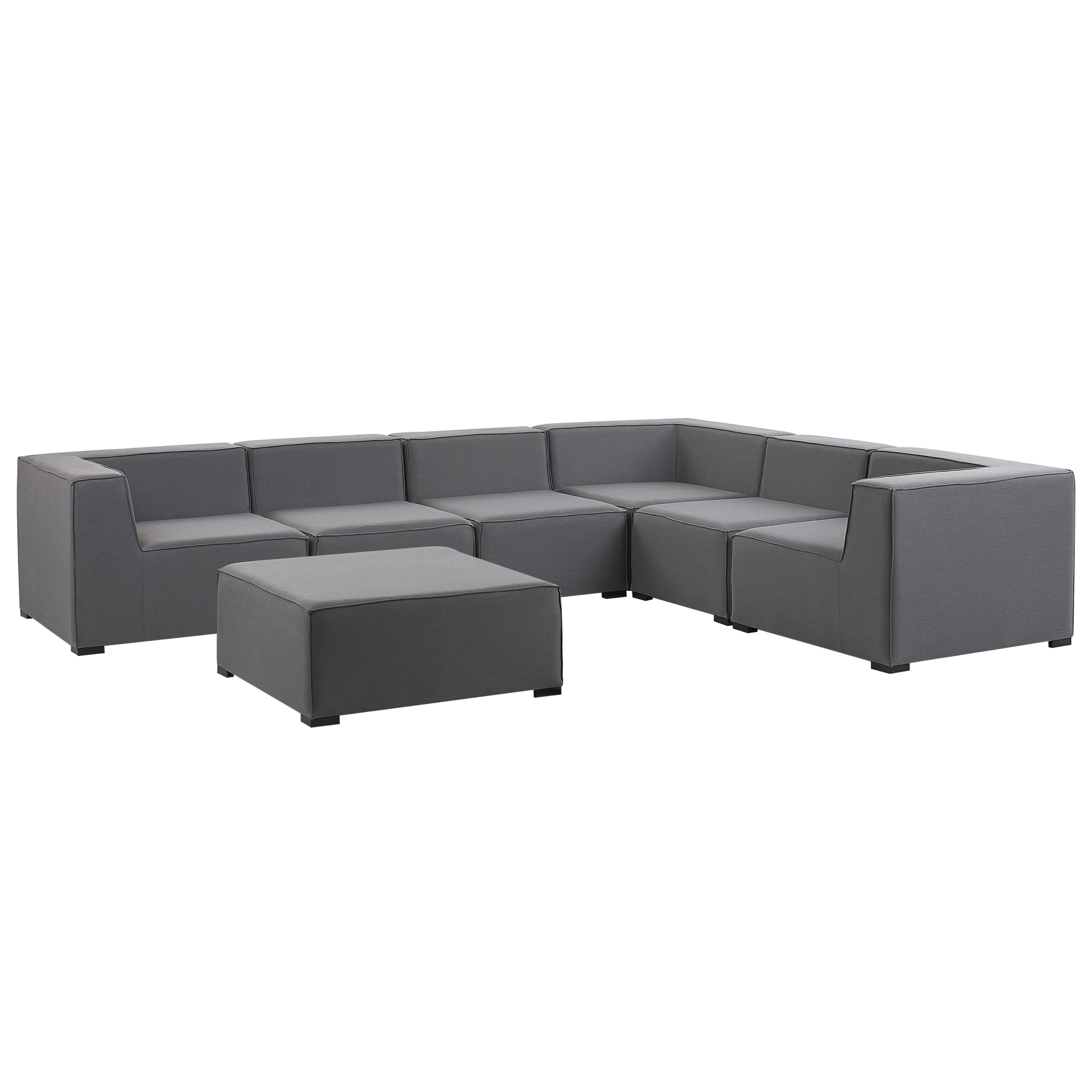 beliani-arezzo-lounge-set-7-teilig-grau-linksseitig-outdoor image 5