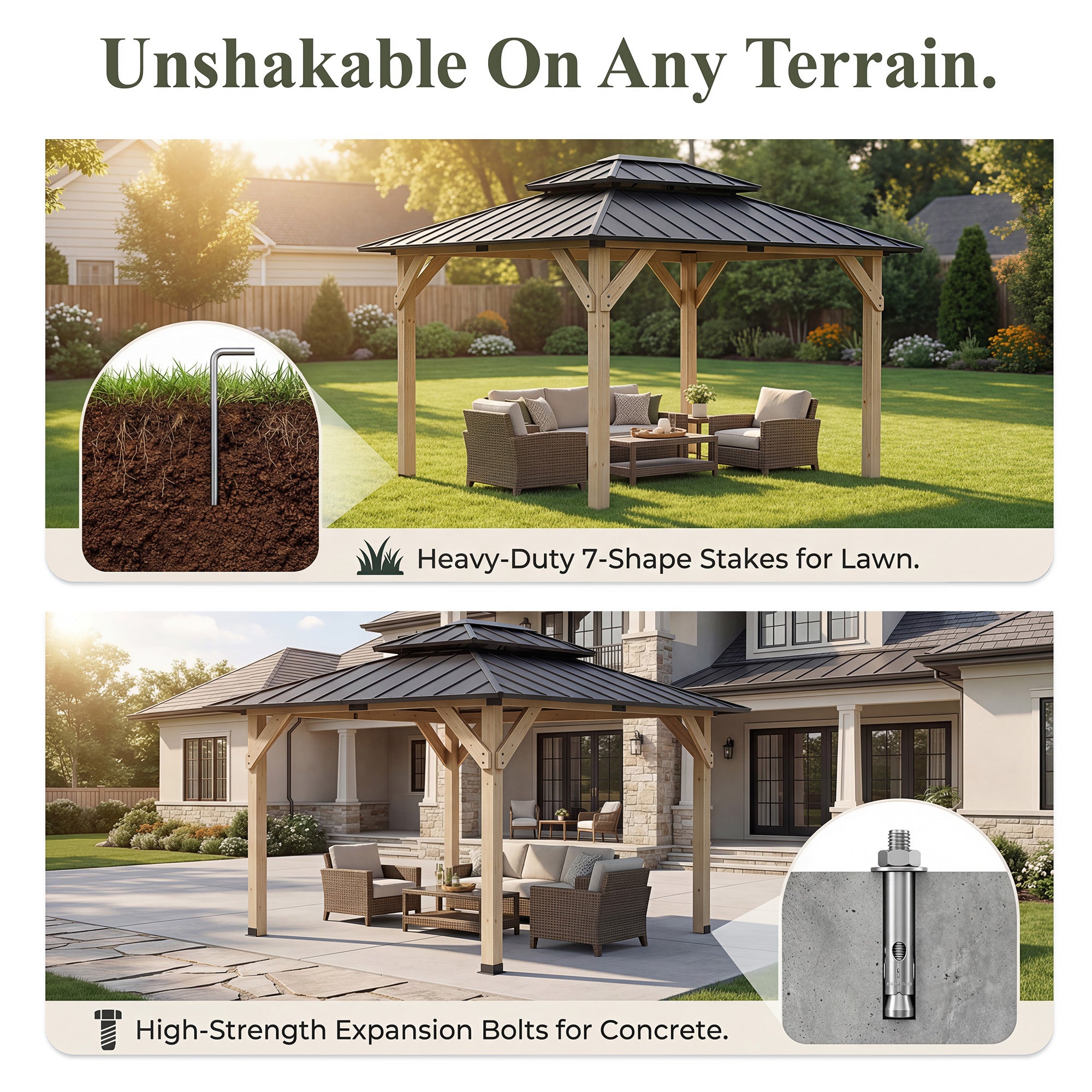 homall-patio-furniture-pavillon-holz-3x3-6m-stahldach image 3