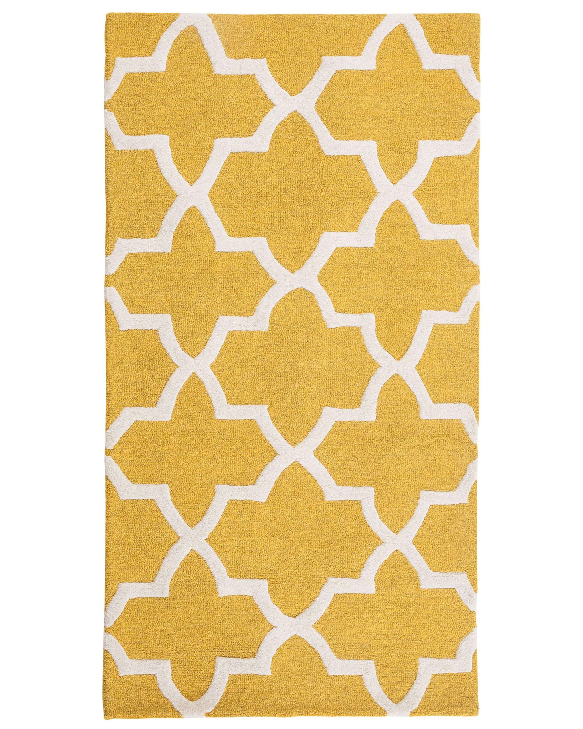 beliani-silvan-teppich-gelb-beige-80x150-cm-wolle image 1