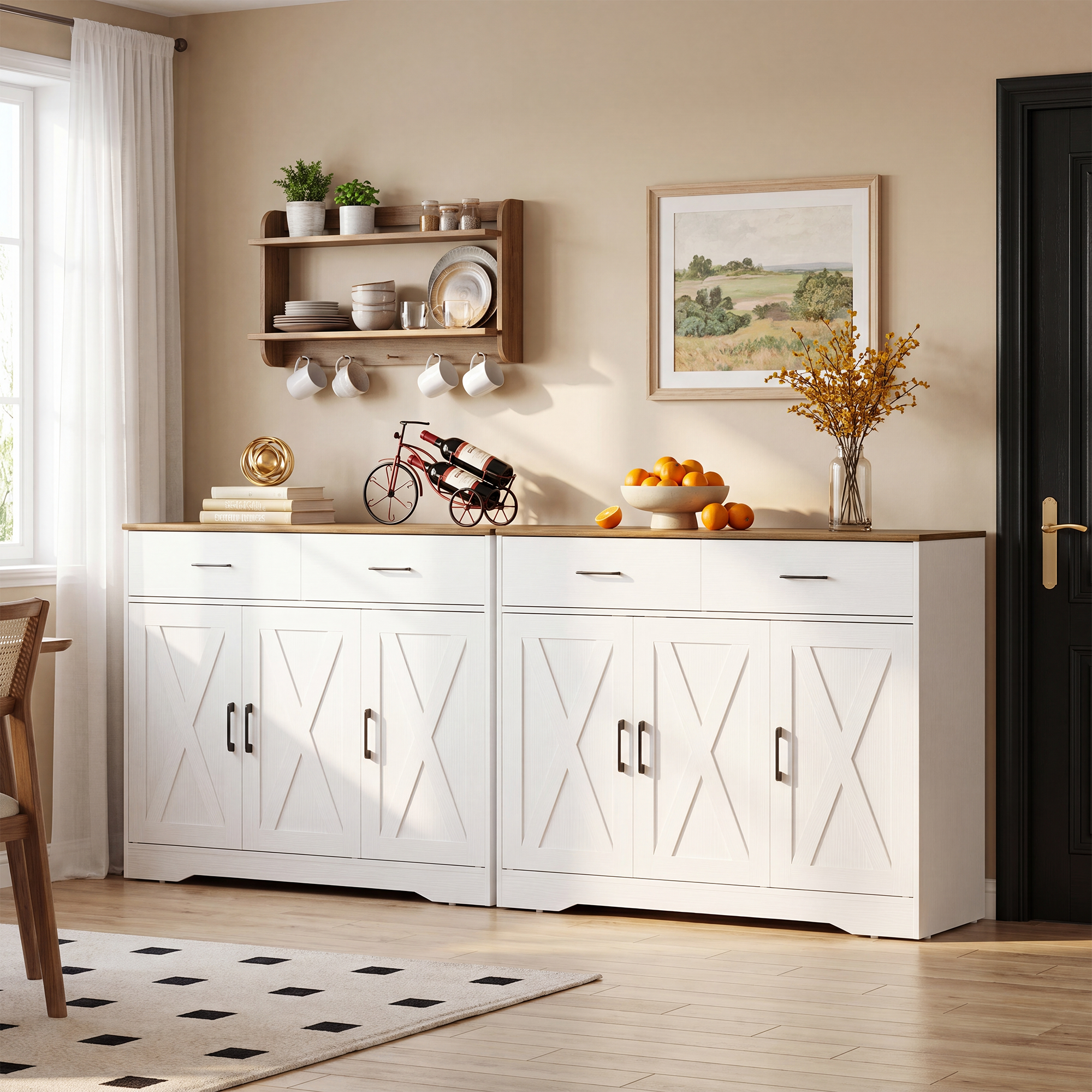 homall-shelf-kaffeebar-sideboard-wei-2-schubladen-3-t-ren image 7
