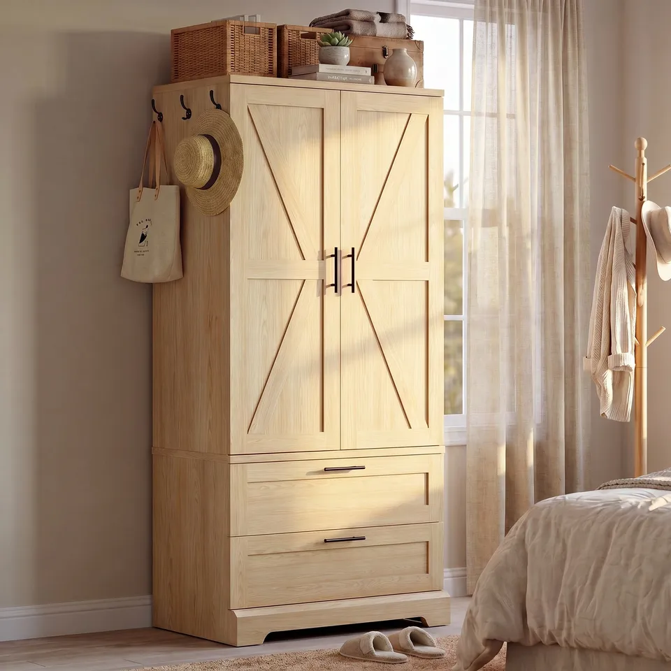 homall-bedroom-kleiderschrank-schubladen-beige-sensorlicht image 1