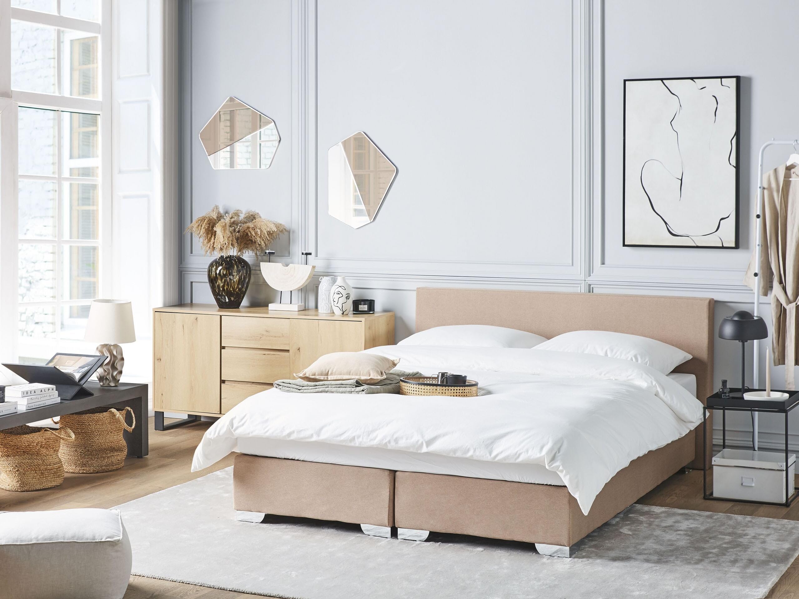 beliani-betten-president-boxspringbett-160x200-beige image 2