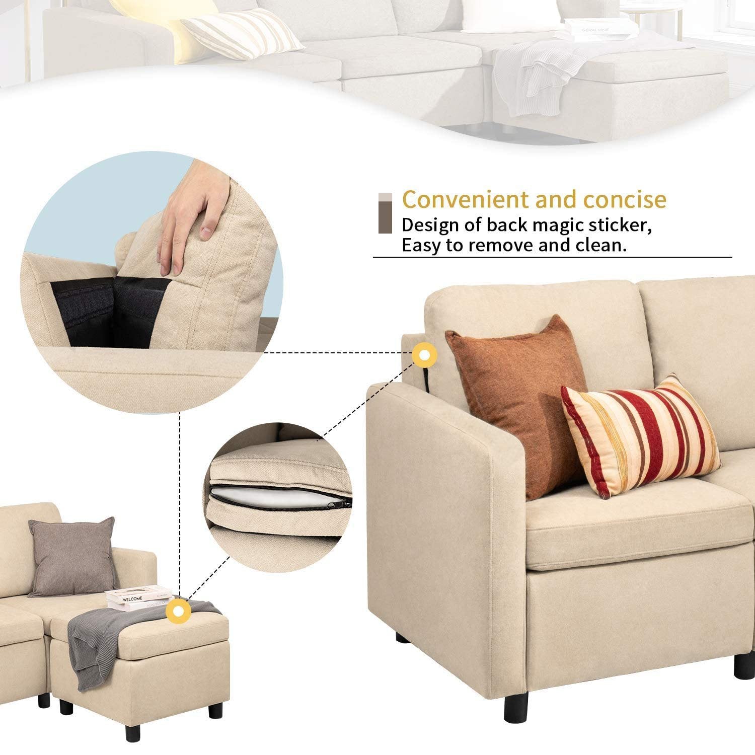 homall-sofa-ecksofa-l-form-beige-leinenoptik-mit-ottoman image 4