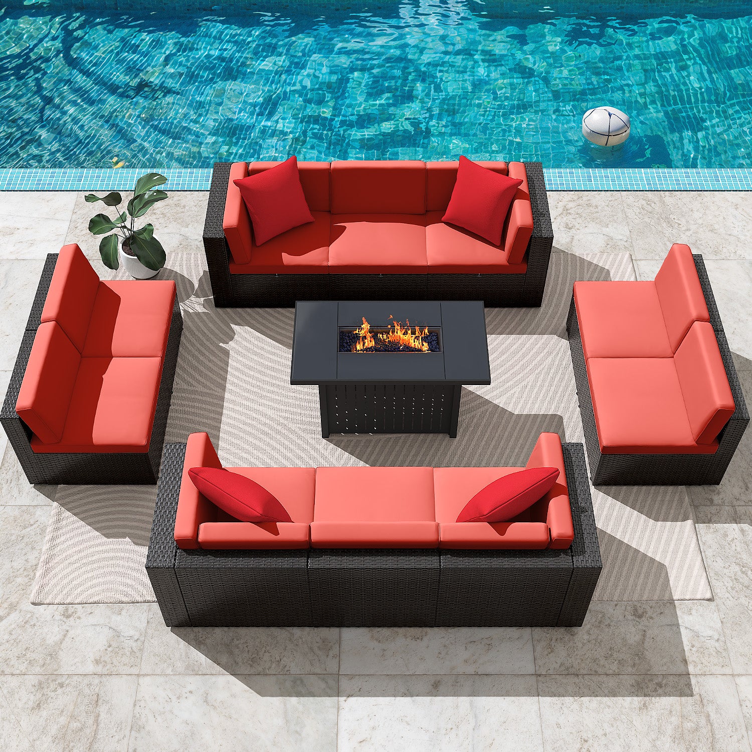 homall-patio-furniture-rattan-lounge-set-8-tlg-feuertisch-beige image 7