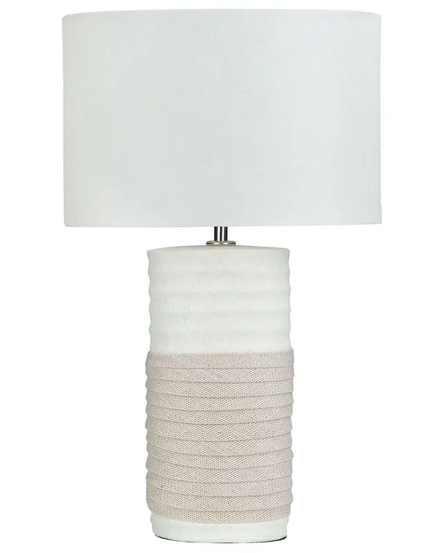 beliani-navia-tischlampe-porzellan-beige-wei-e27 image 1