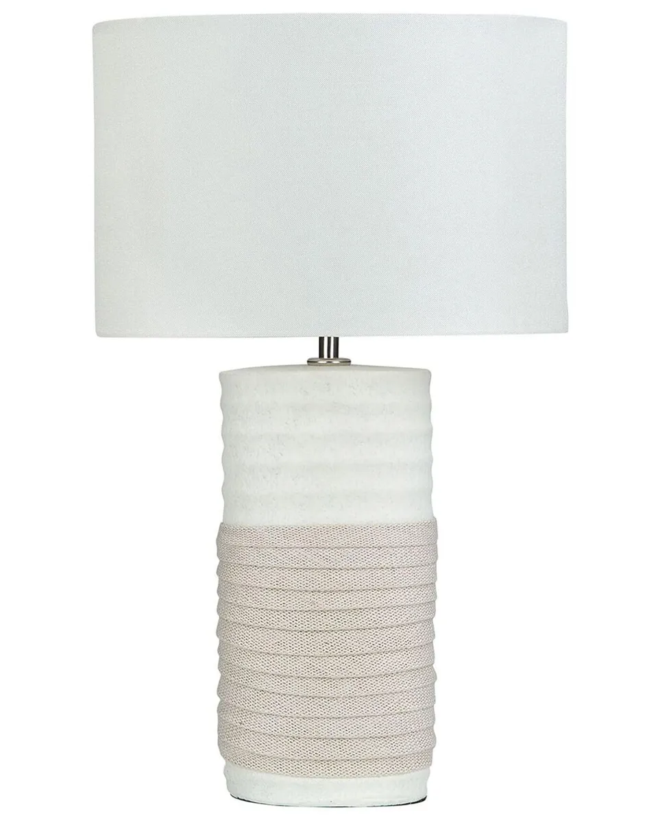 beliani-navia-tischlampe-porzellan-beige-wei-e27 image 1