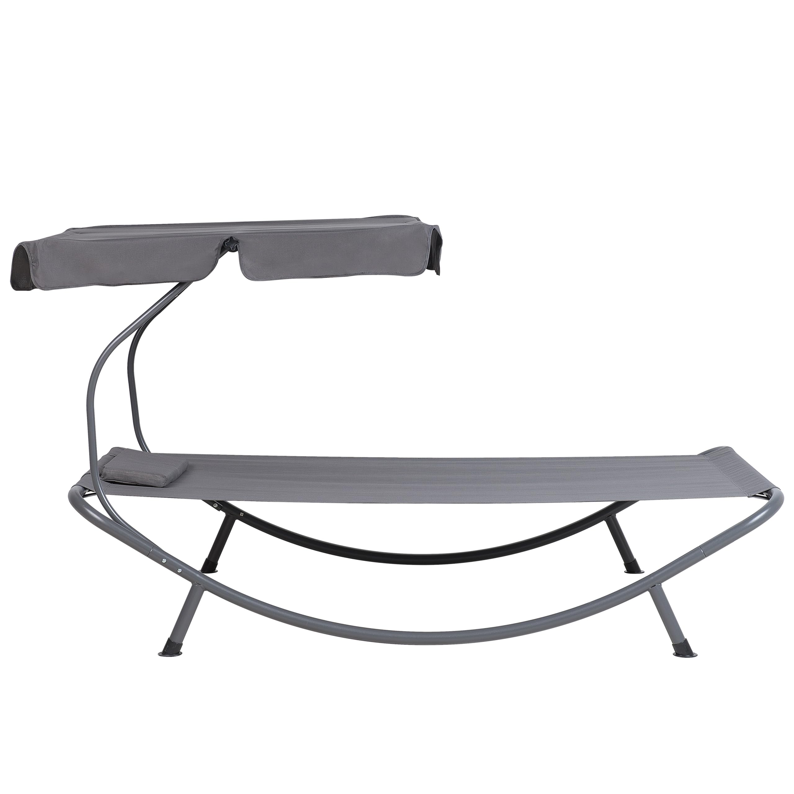 beliani-terno-gartenliege-grau-mesh-mit-sonnendach image 7