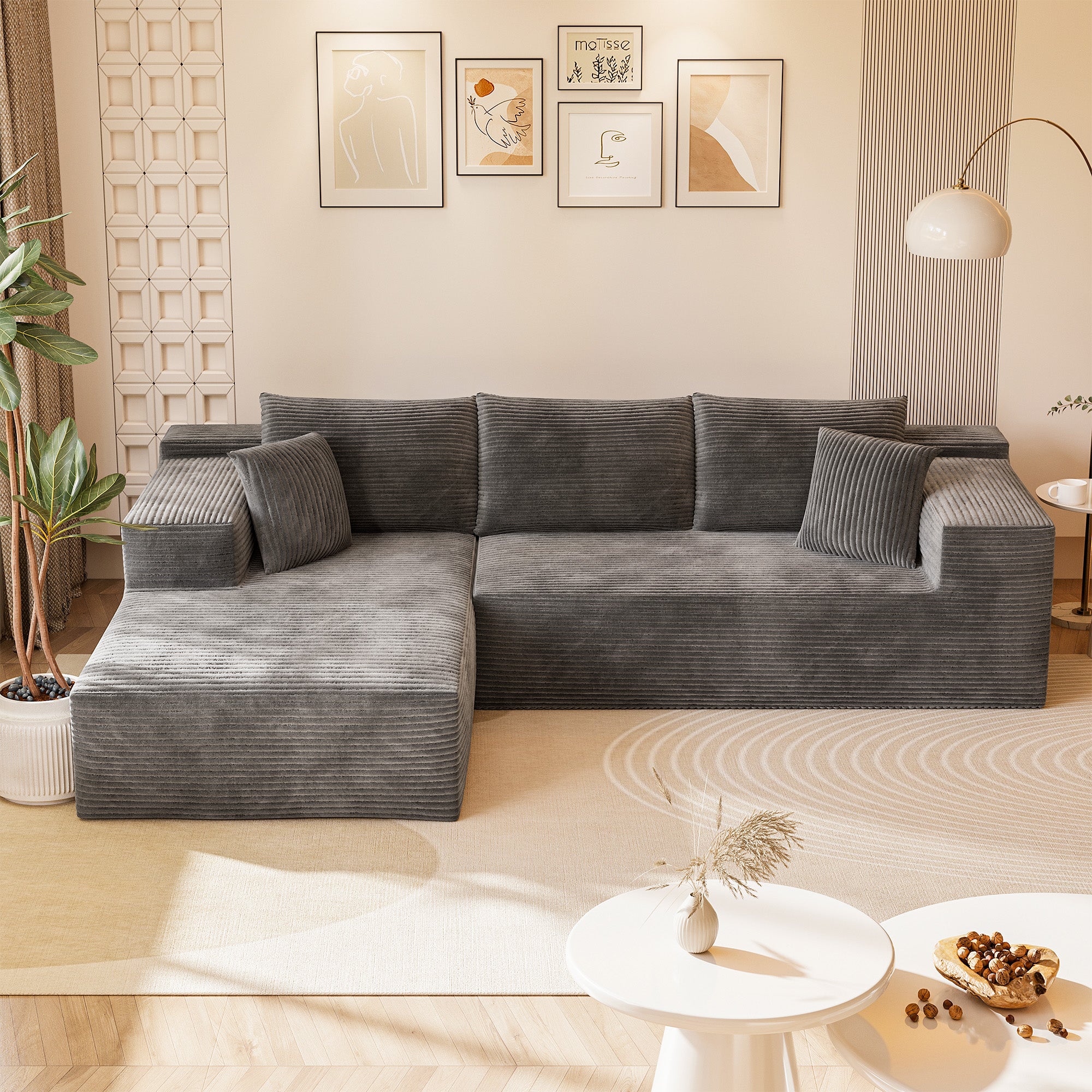homall-sofa-ecksofa-108-grau-modular-chenille image 4